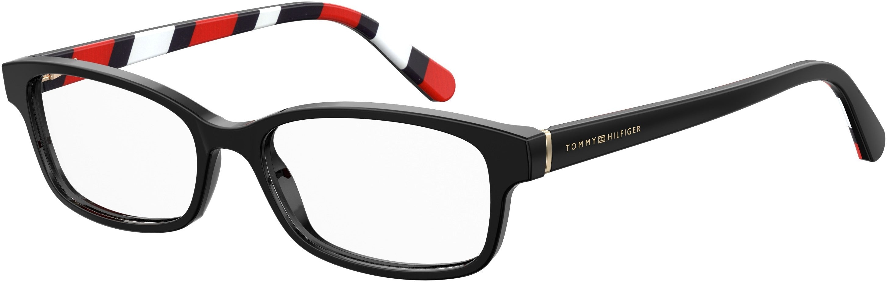 Tommy Hilfiger T. Hilfiger 1685 Rectangular Eyeglasses 0807-0807 Black (00 Demo Lens)