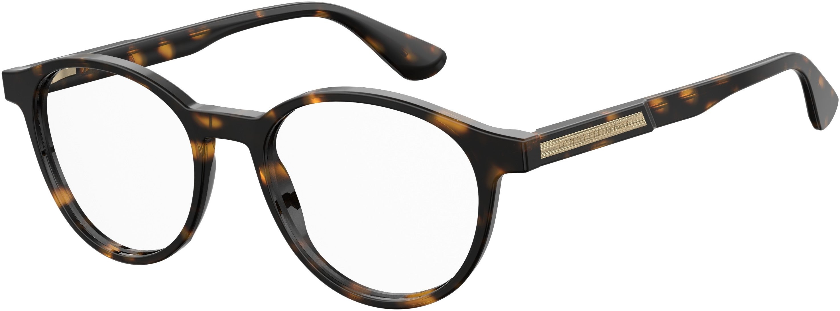Tommy Hilfiger T. Hilfiger 1703 Tea Cup Eyeglasses 0086-0086 Dark Havana (00 Demo Lens)