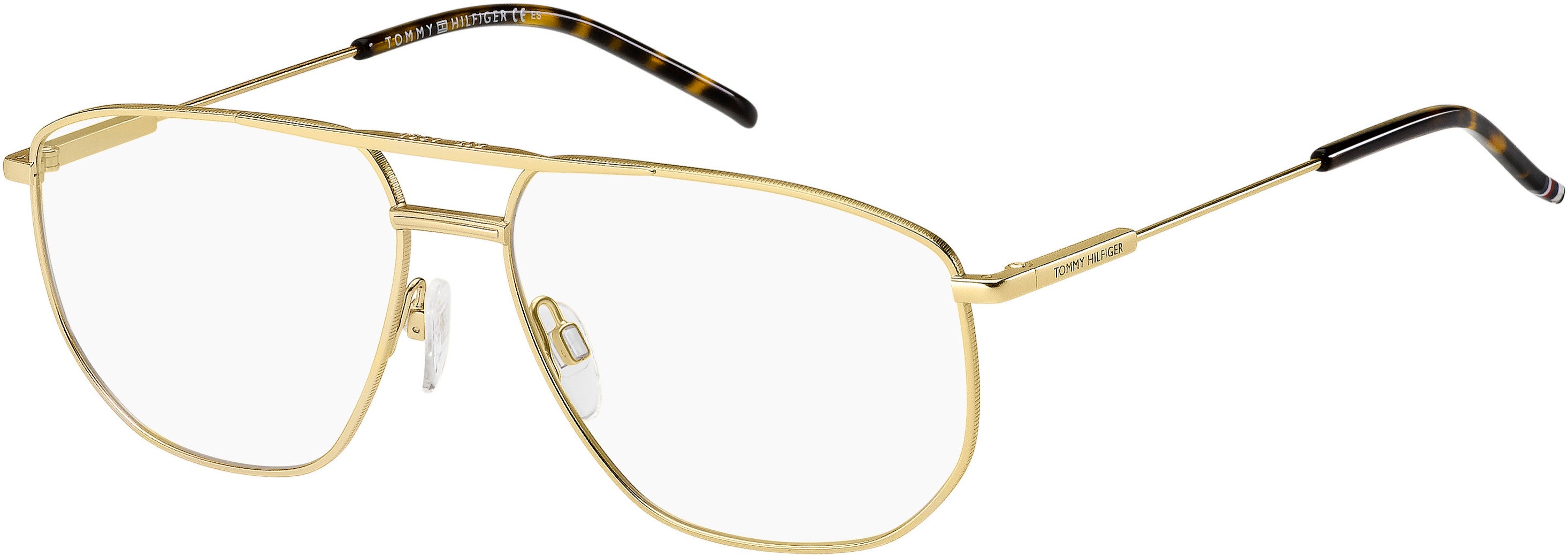 Tommy Hilfiger T. Hilfiger 1725 Geometric Eyeglasses 0AOZ-0AOZ Semi Matte Gold (00 Demo Lens)