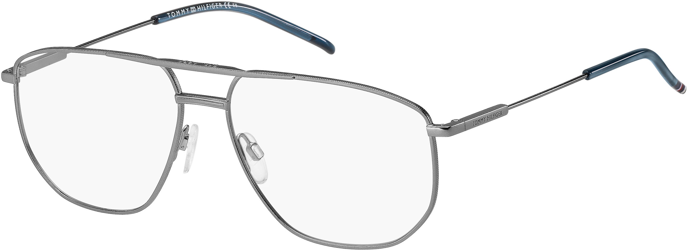 Tommy Hilfiger T. Hilfiger 1725 Geometric Eyeglasses 0R81-0R81 Matte Ruthenium (00 Demo Lens)