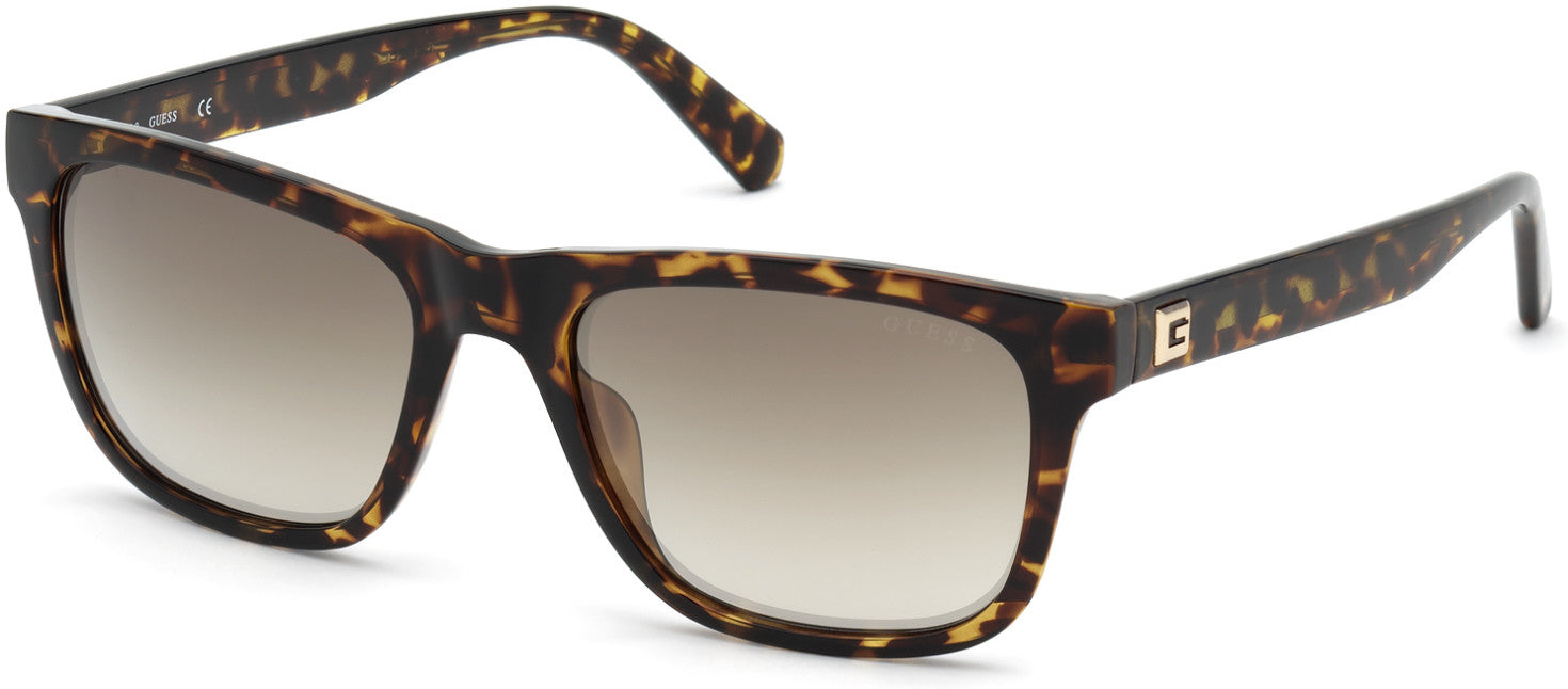 Guess GU6971 Square Sunglasses 52P-52P - Dark Havana / Gradient Green