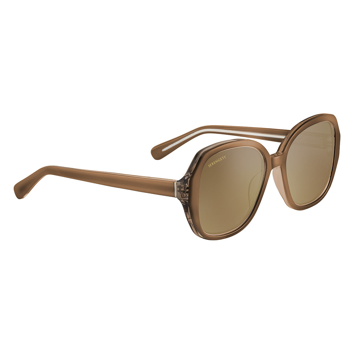 Serengeti Hayworth Sunglasses  Shiny Crystal Caramel Brown Small, Medium