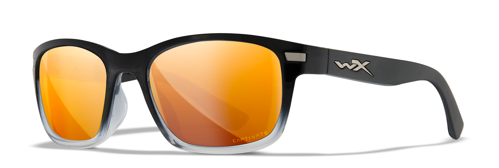 Wiley X WX HELIX Oval Sunglasses  Gloss Black To Crystal Fade 54-19-125