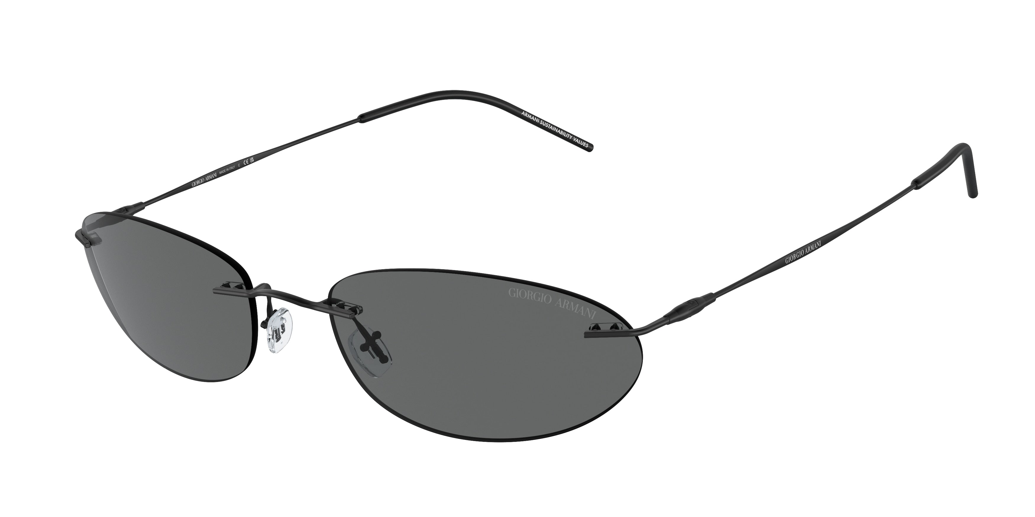 Giorgio Armani AR1508M Oval Sunglasses  300187-Matte Black 58-145-19 - Color Map Black