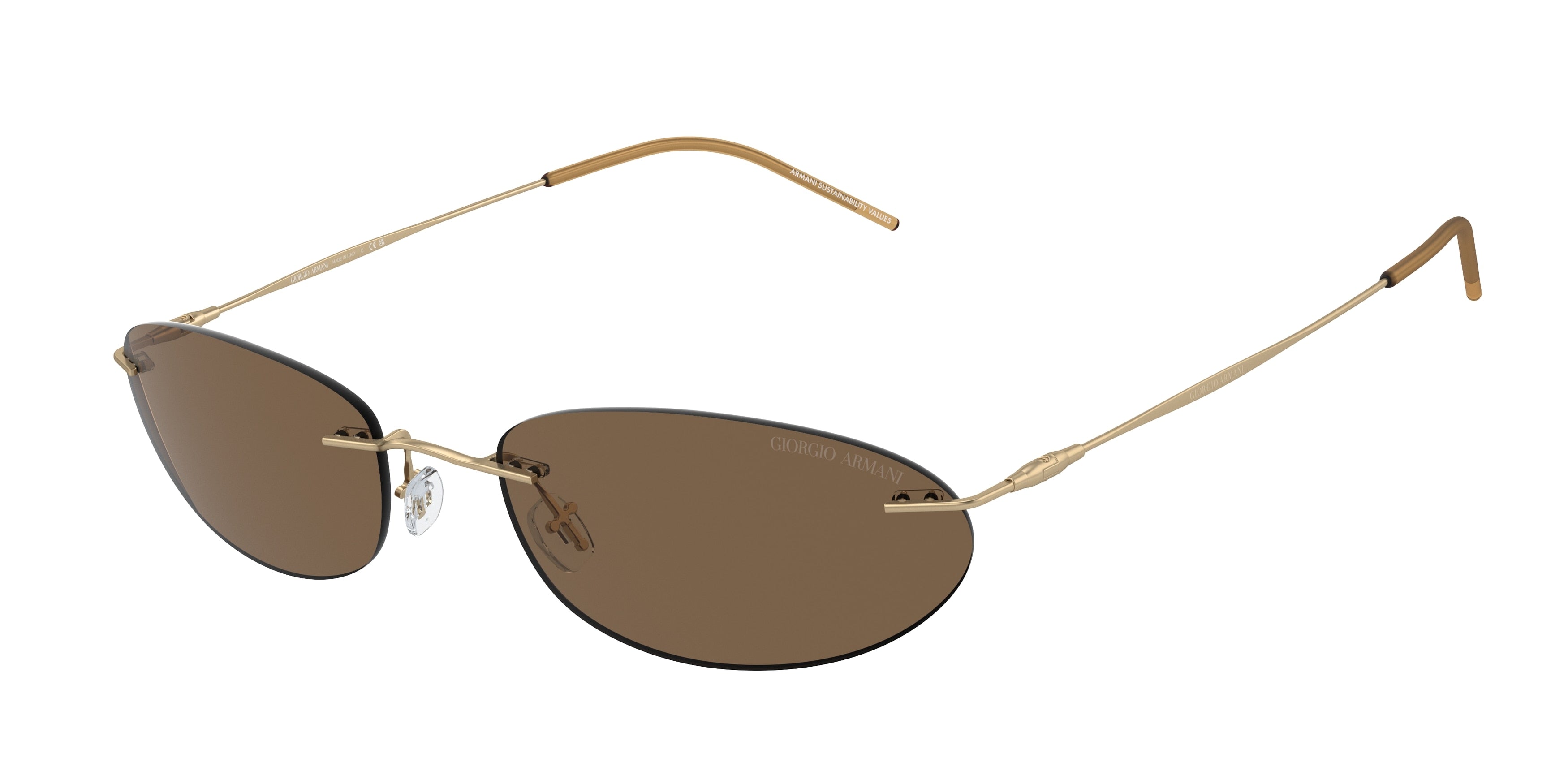 Giorgio Armani AR1508M Oval Sunglasses  300273-Matte Pale Gold 58-145-19 - Color Map Gold