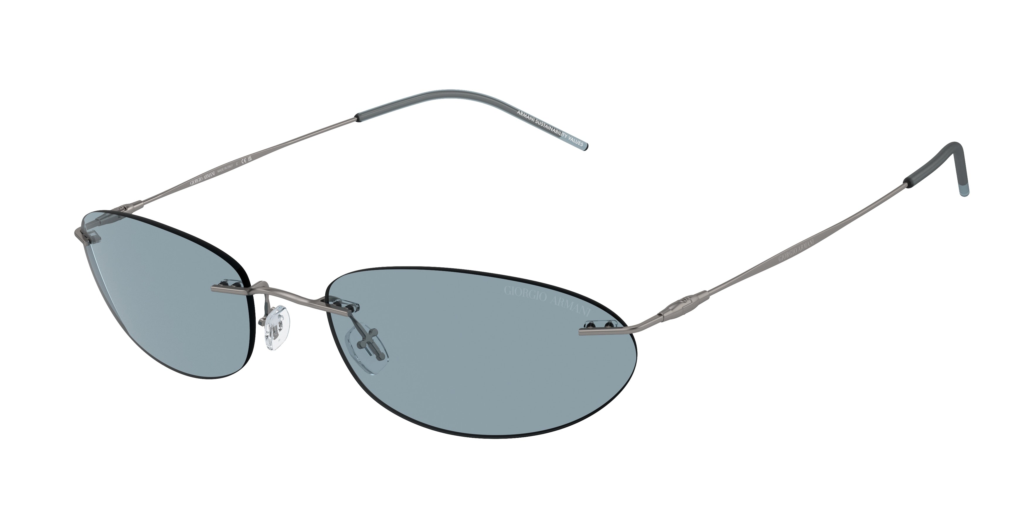 Giorgio Armani AR1508M Oval Sunglasses  300372-Matte Gunmetal 58-145-19 - Color Map Grey