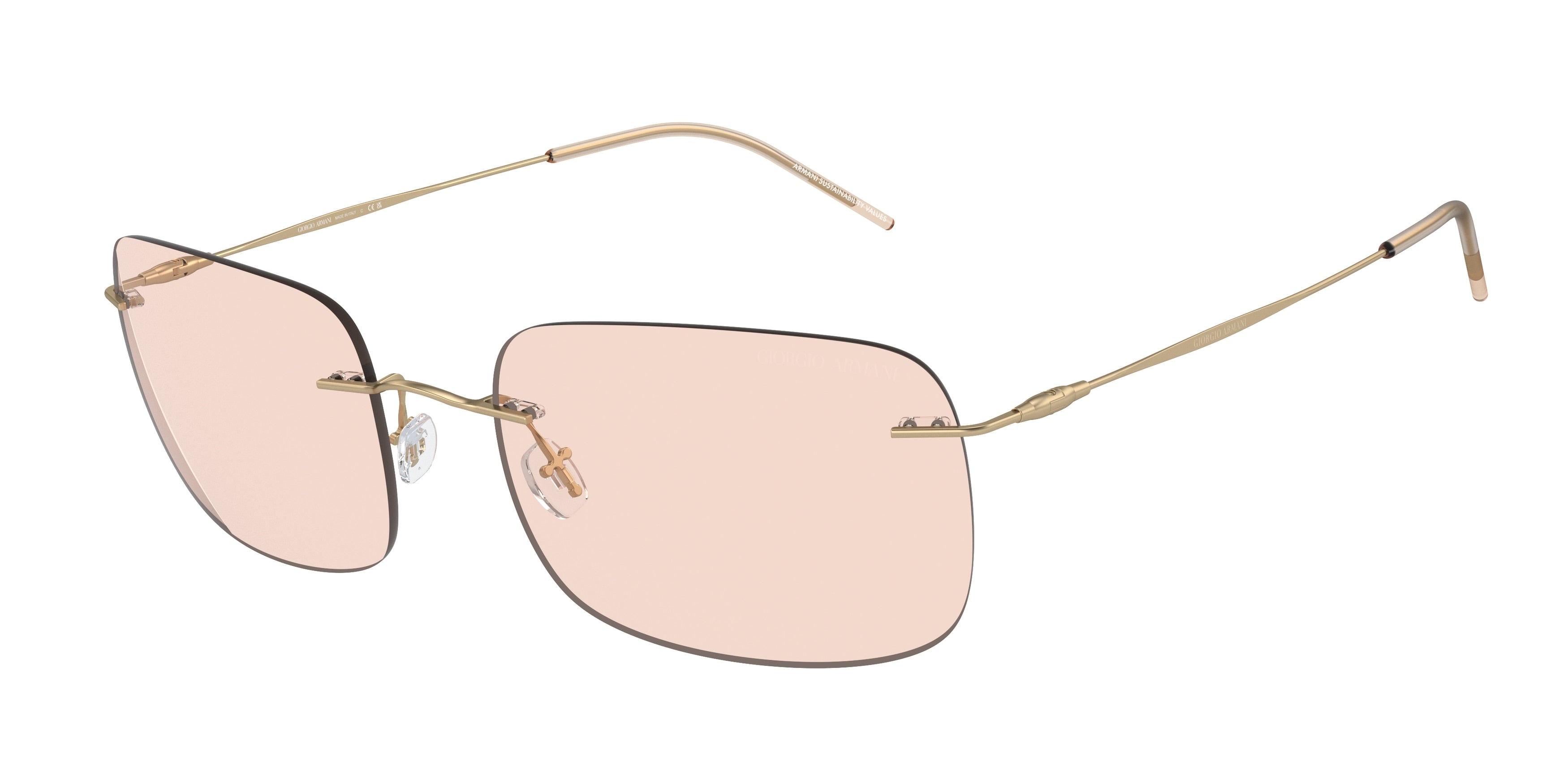 Giorgio Armani AR1512M Pillow Sunglasses  300273-Matte Pale Gold 58-145-19 - Color Map Gold
