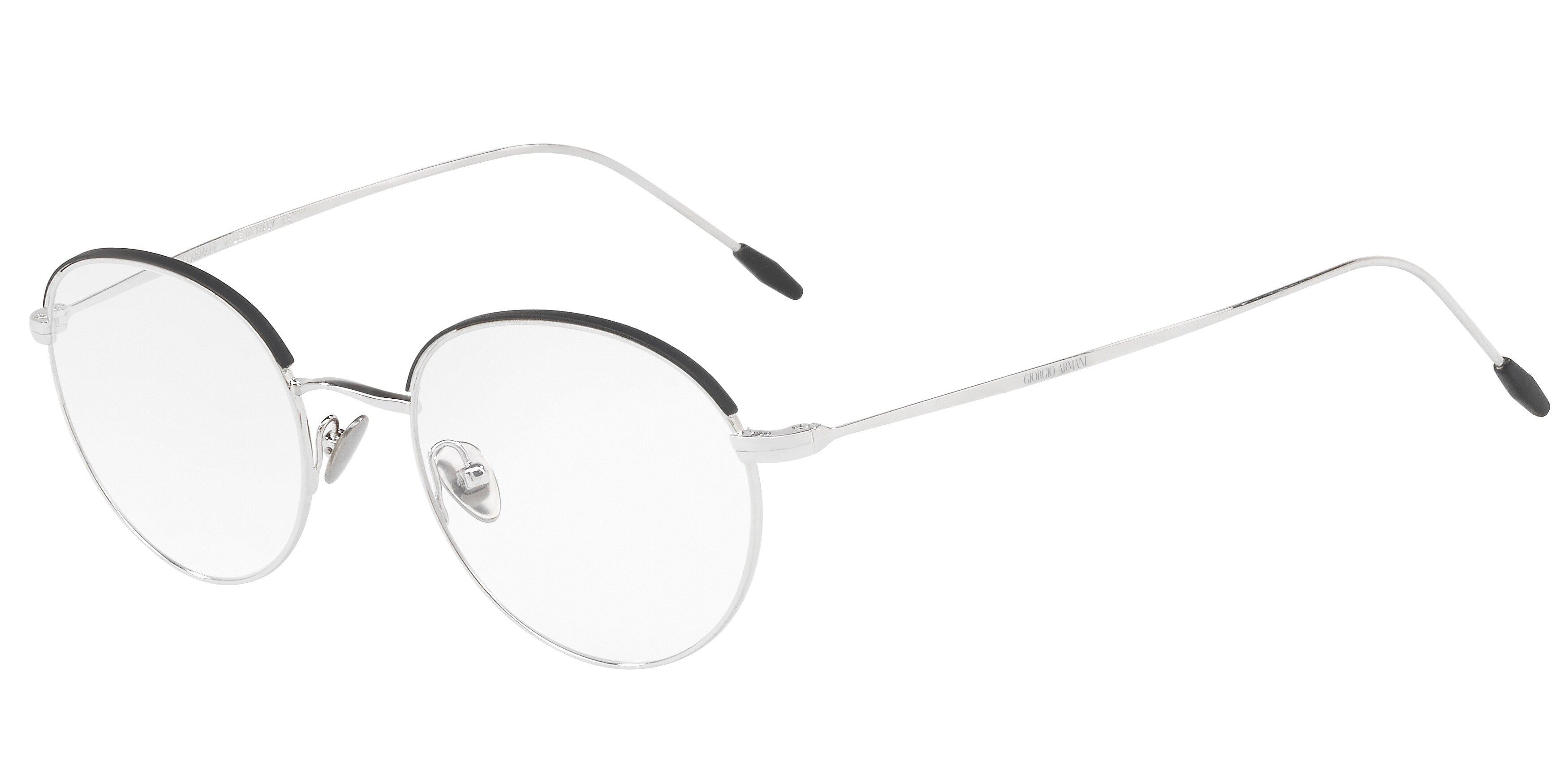 Giorgio Armani AR5067 Round Eyeglasses  3015-Silver/Matte Black 50-150-20 - Color Map Silver