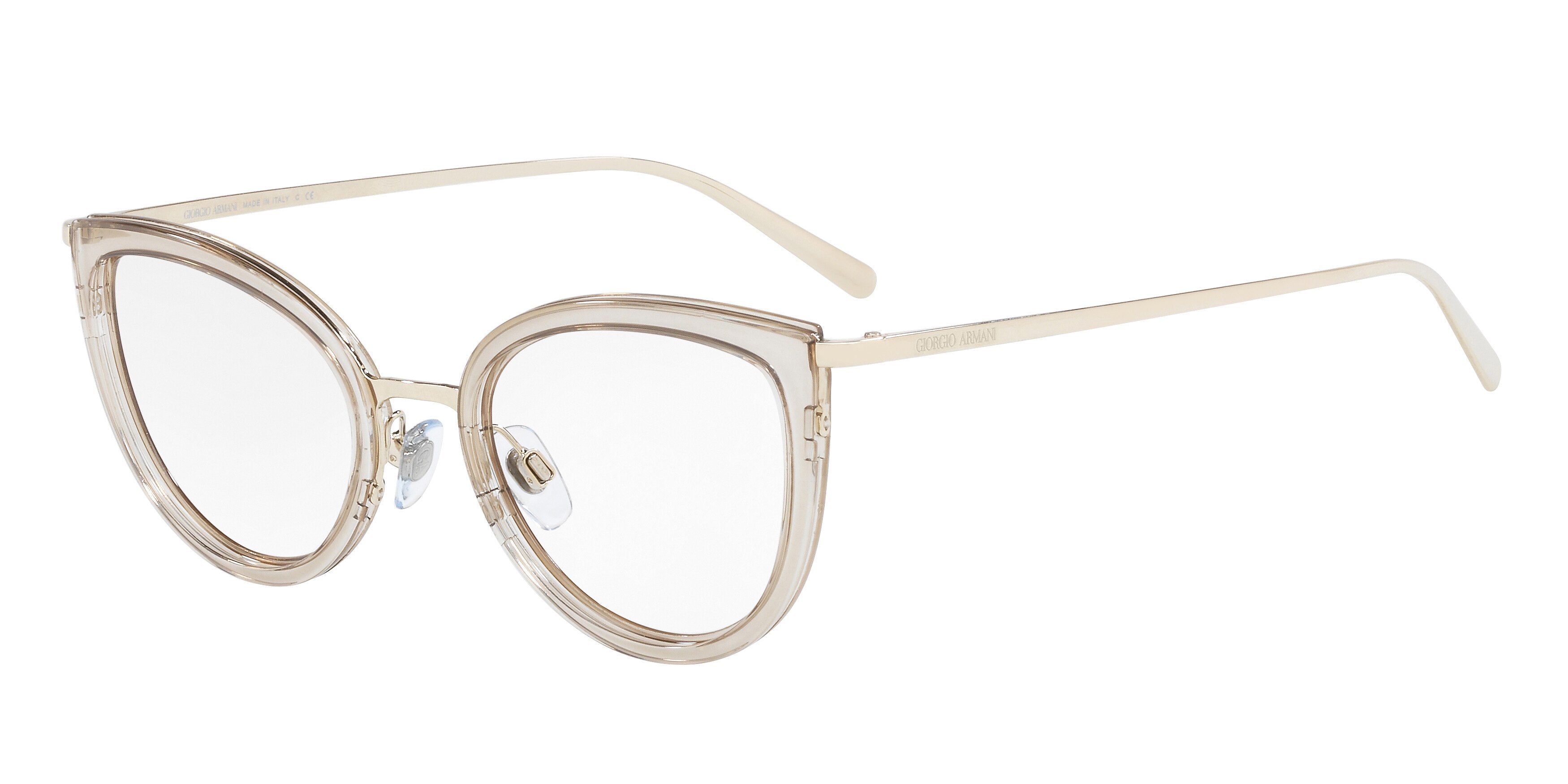 Giorgio Armani AR5068 Cat Eye Eyeglasses  3013-Pale Gold/Brown 52-145-20 - Color Map Gold