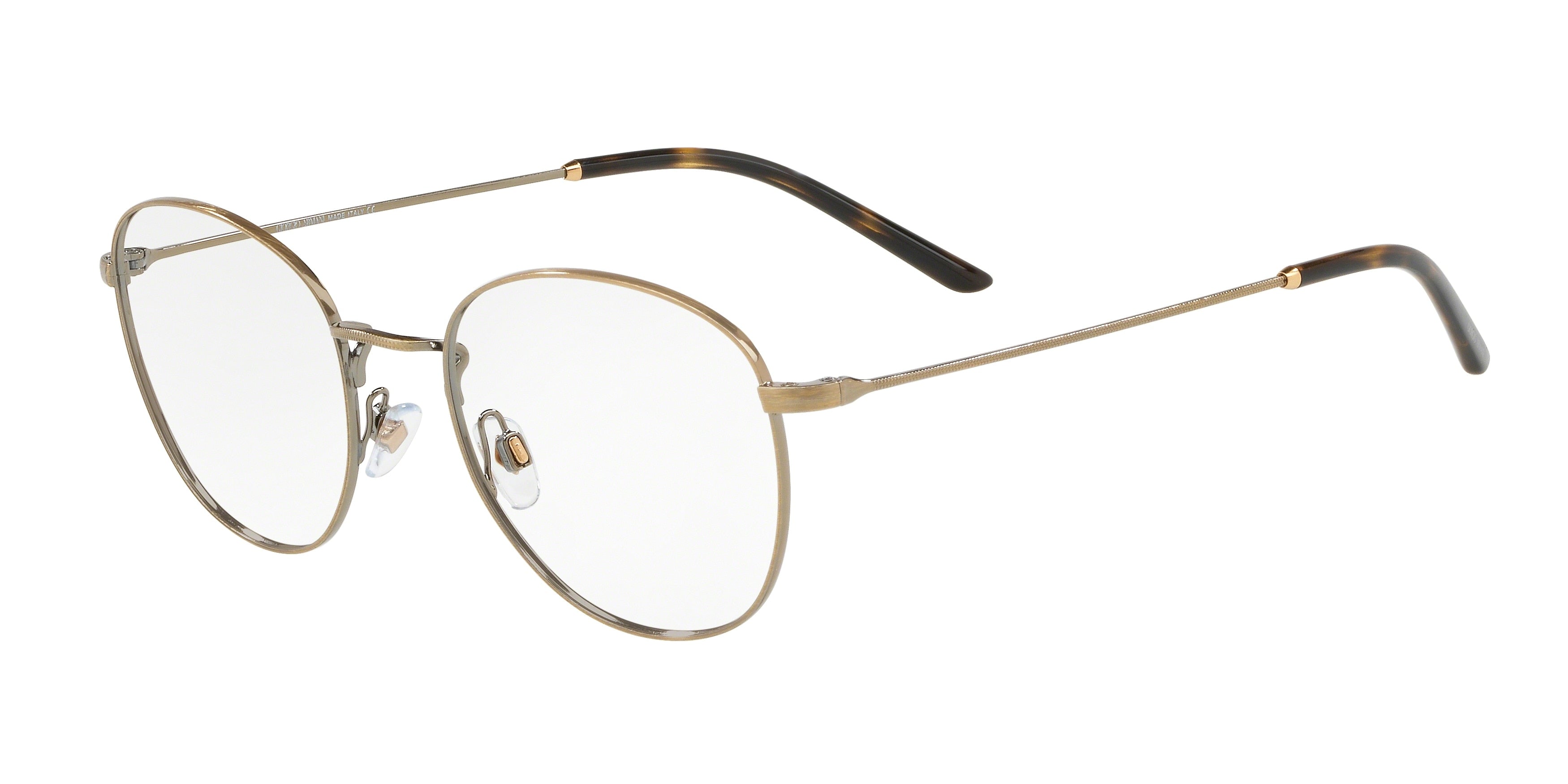 Giorgio Armani AR5082 Round Eyeglasses  3198-Brushed Gold 50-145-20 - Color Map Gold