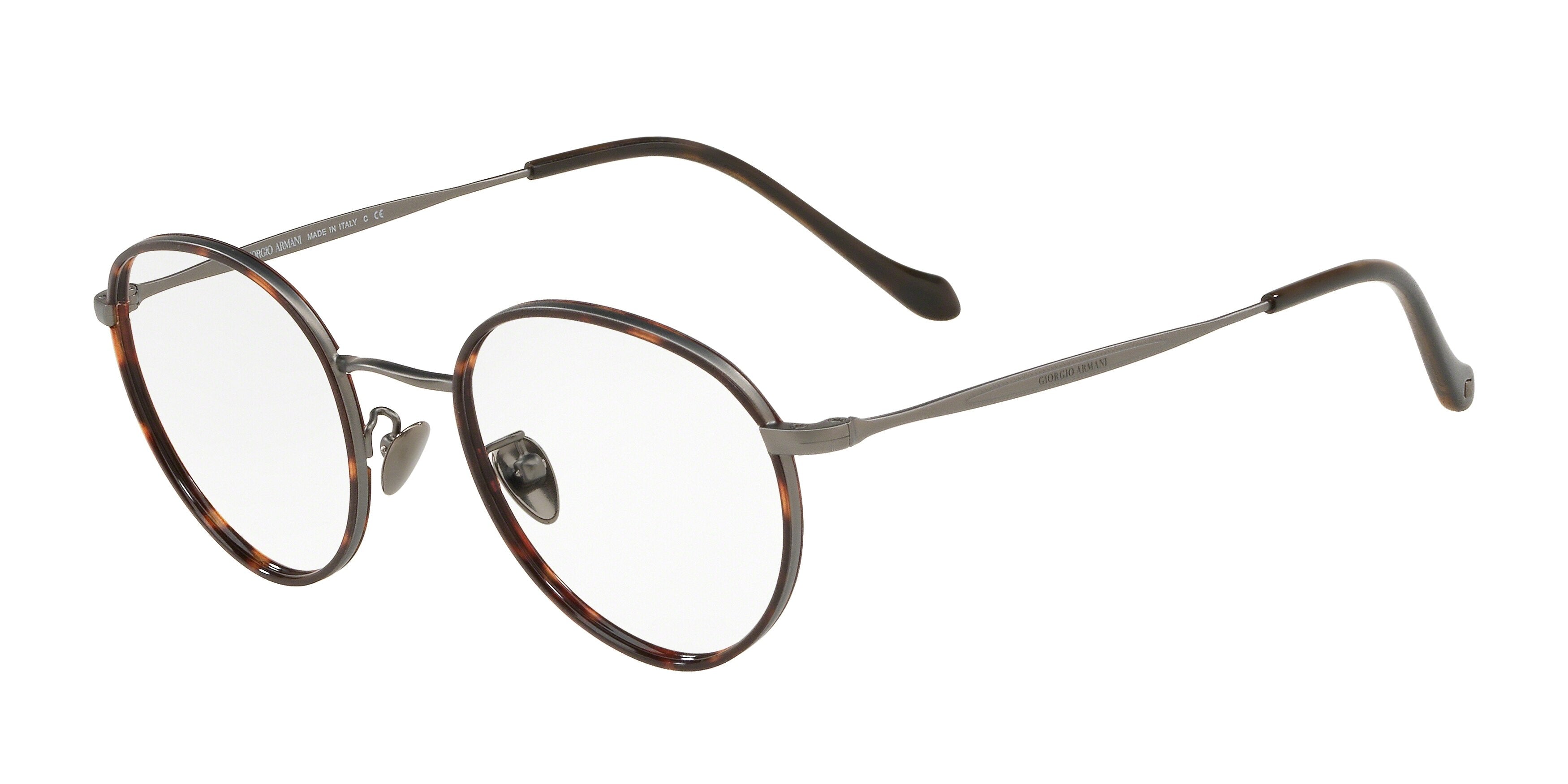 Giorgio Armani AR5083J Round Eyeglasses  3003-Brown Havana/Matte Gunmetal 50-145-22 - Color Map Brown