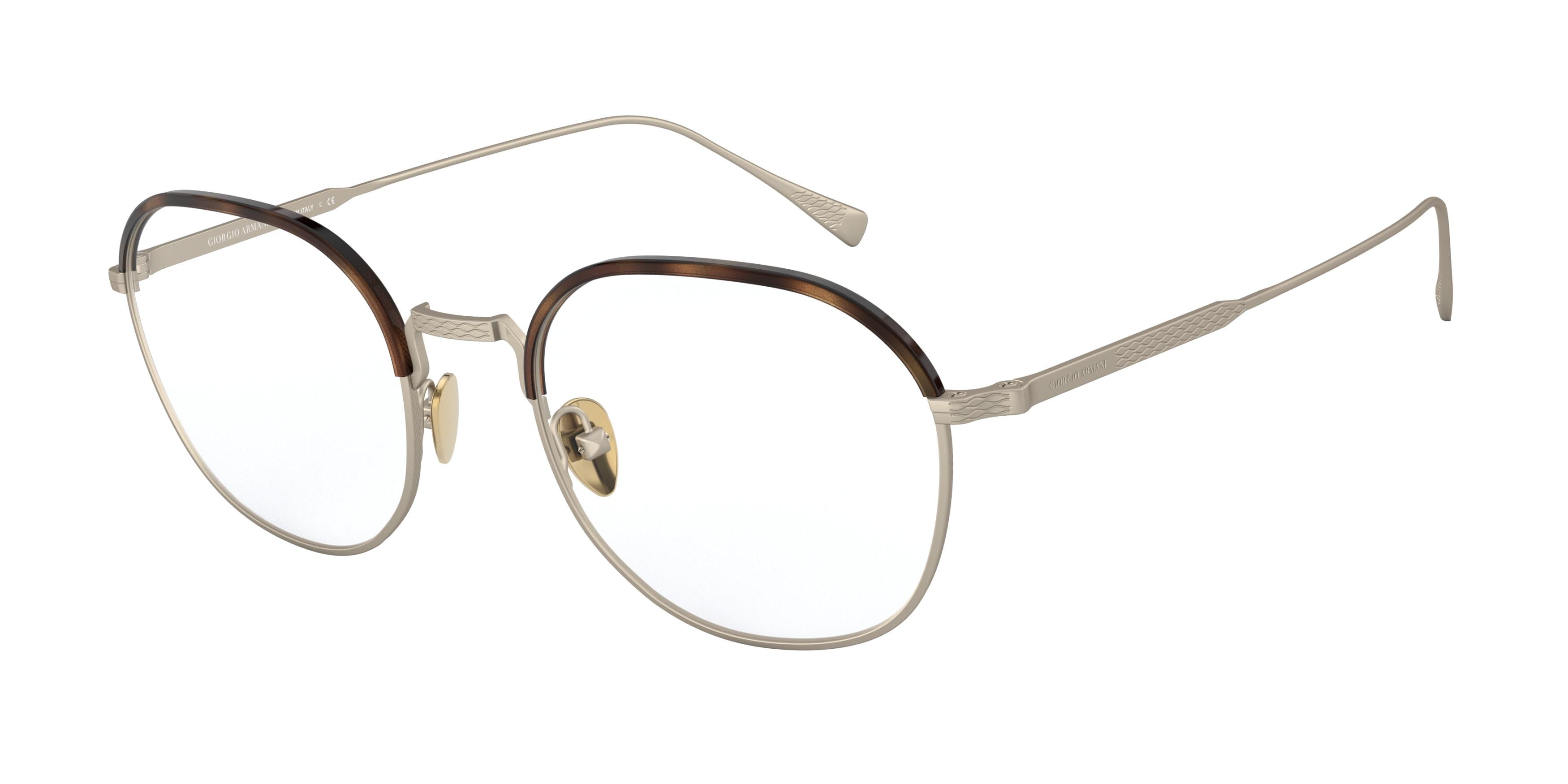 Giorgio Armani AR5103J Oval Eyeglasses  3002-Moro Avana&Matte Pale Gold 51-145-21 - Color Map Brown