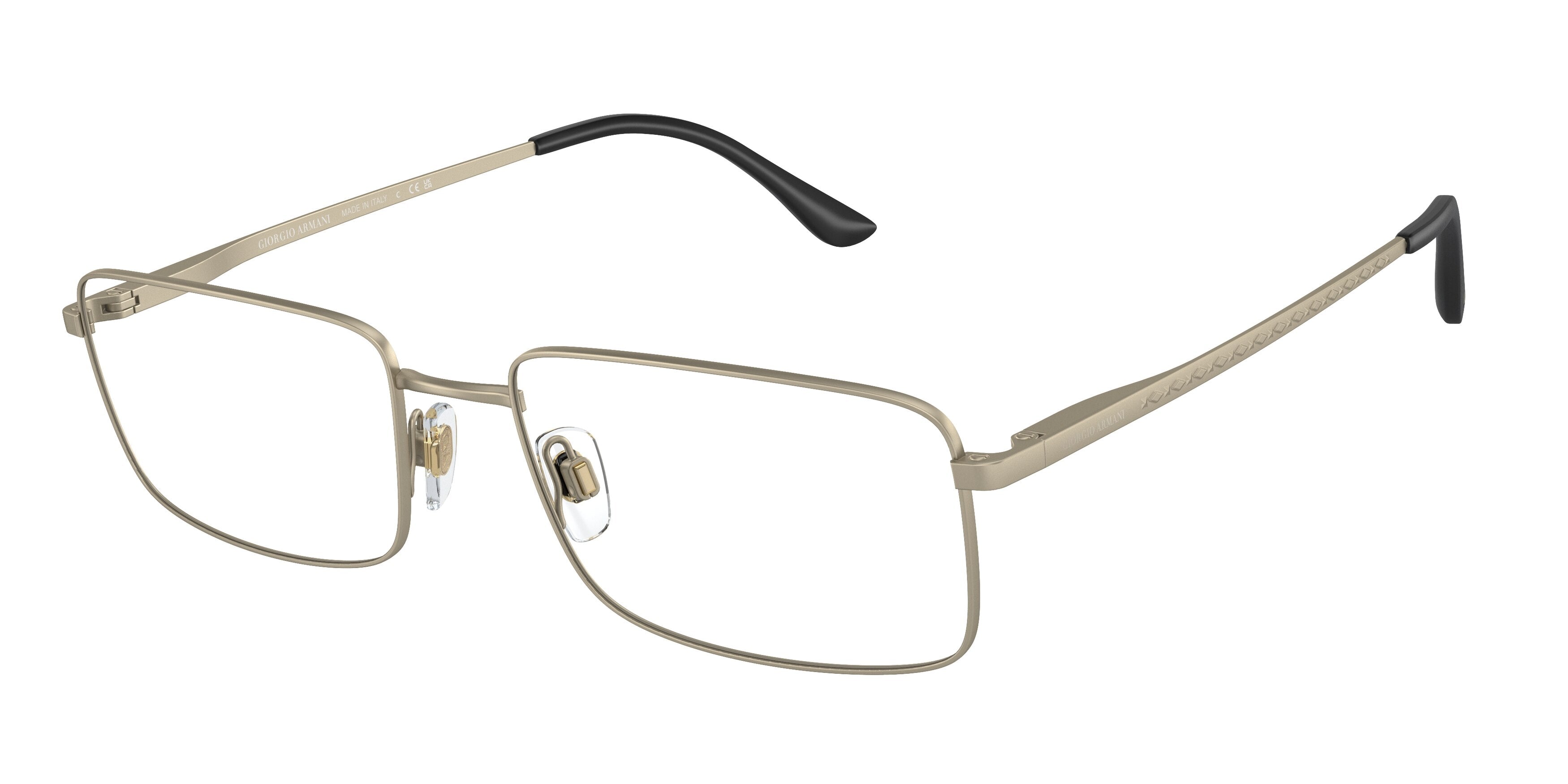 Giorgio Armani AR5108 Rectangle Eyeglasses  3002-Matte Pale Gold 59-150-19 - Color Map Gold