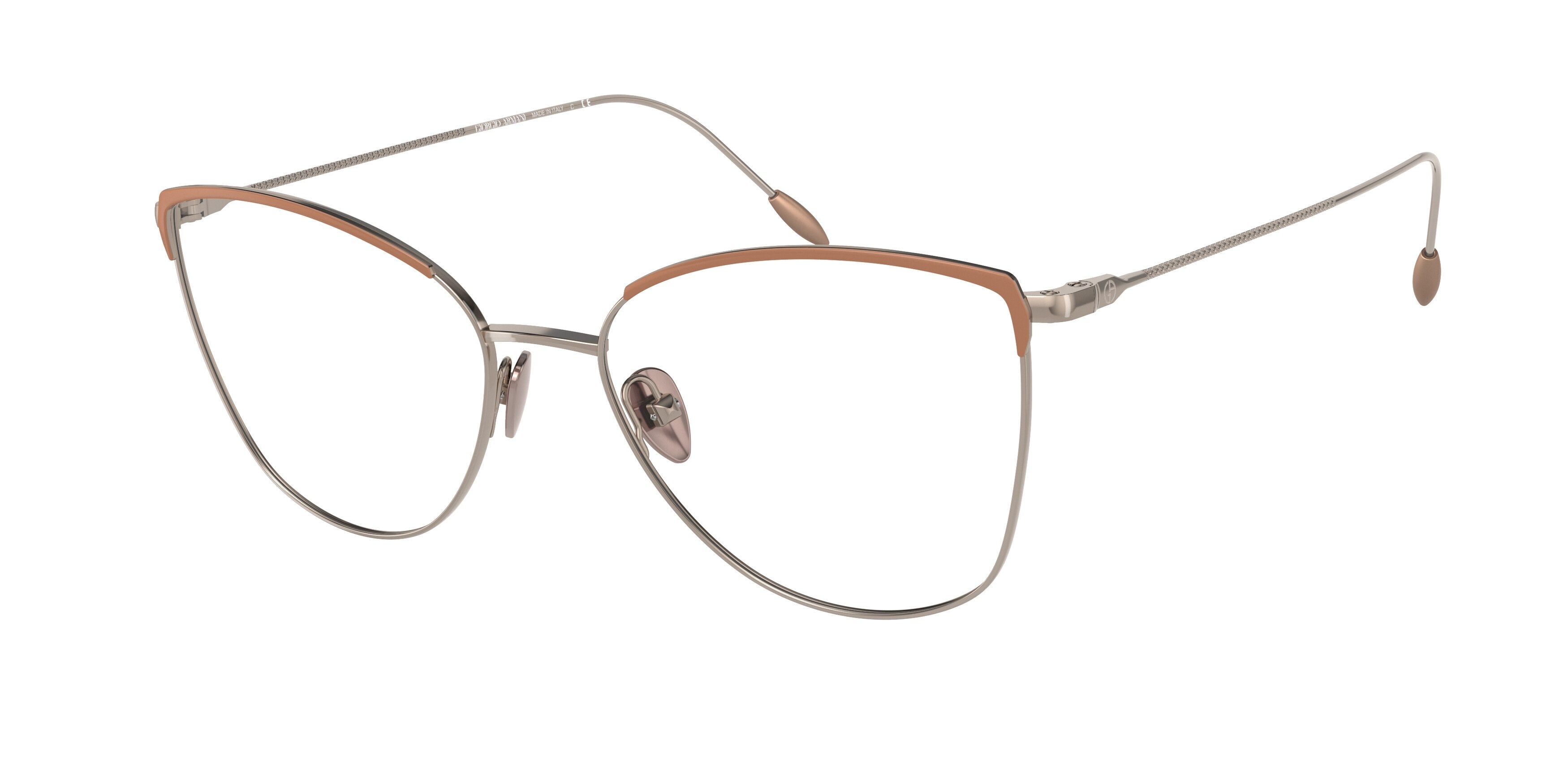 Giorgio Armani AR5110 Square Eyeglasses  3011-Matte/Shiny Rose Gold 52-140-17 - Color Map Pink