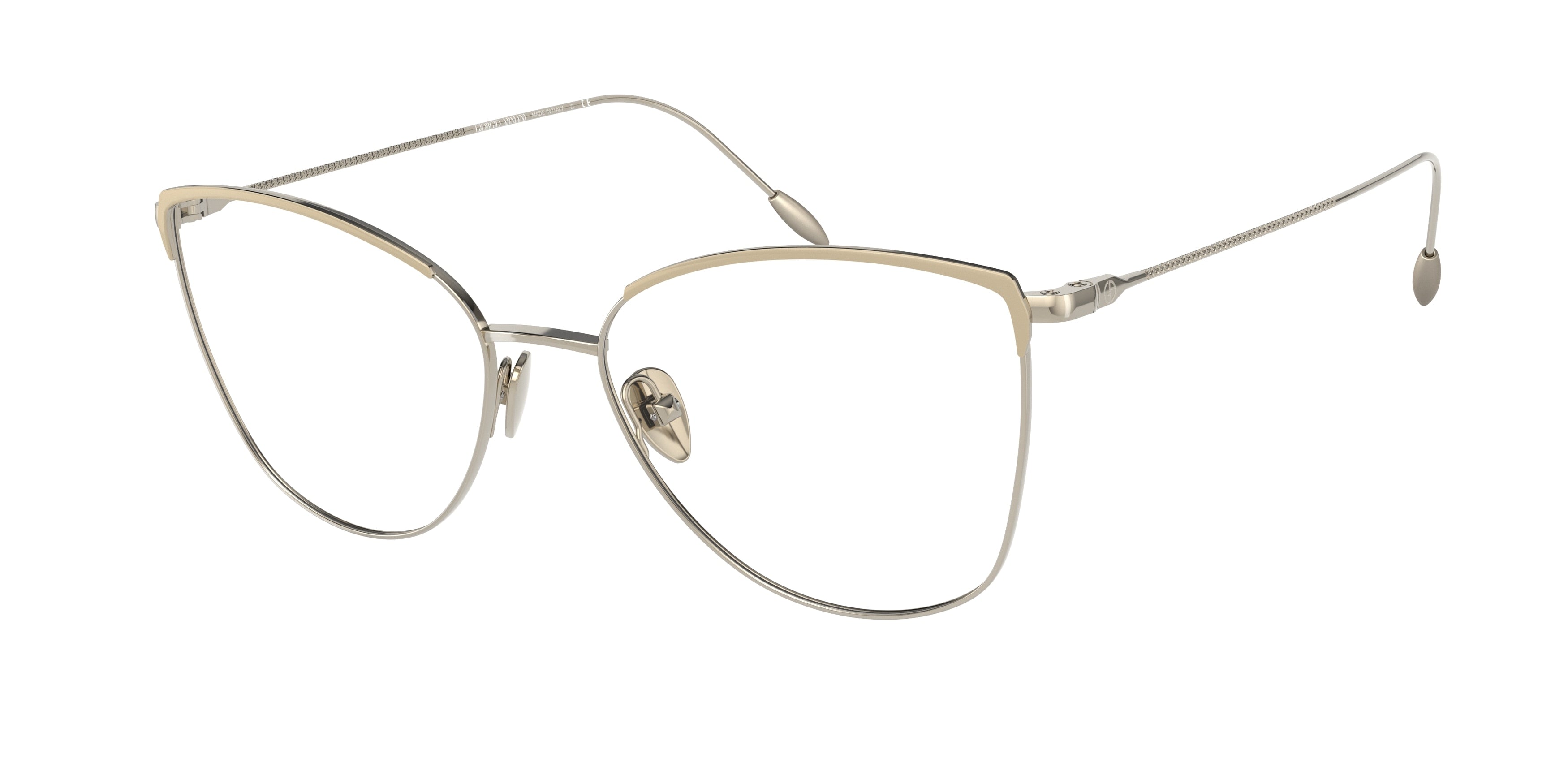 Giorgio Armani AR5110 Square Eyeglasses  3013-Matte/Shiny Pale Gold 52-140-17 - Color Map Gold