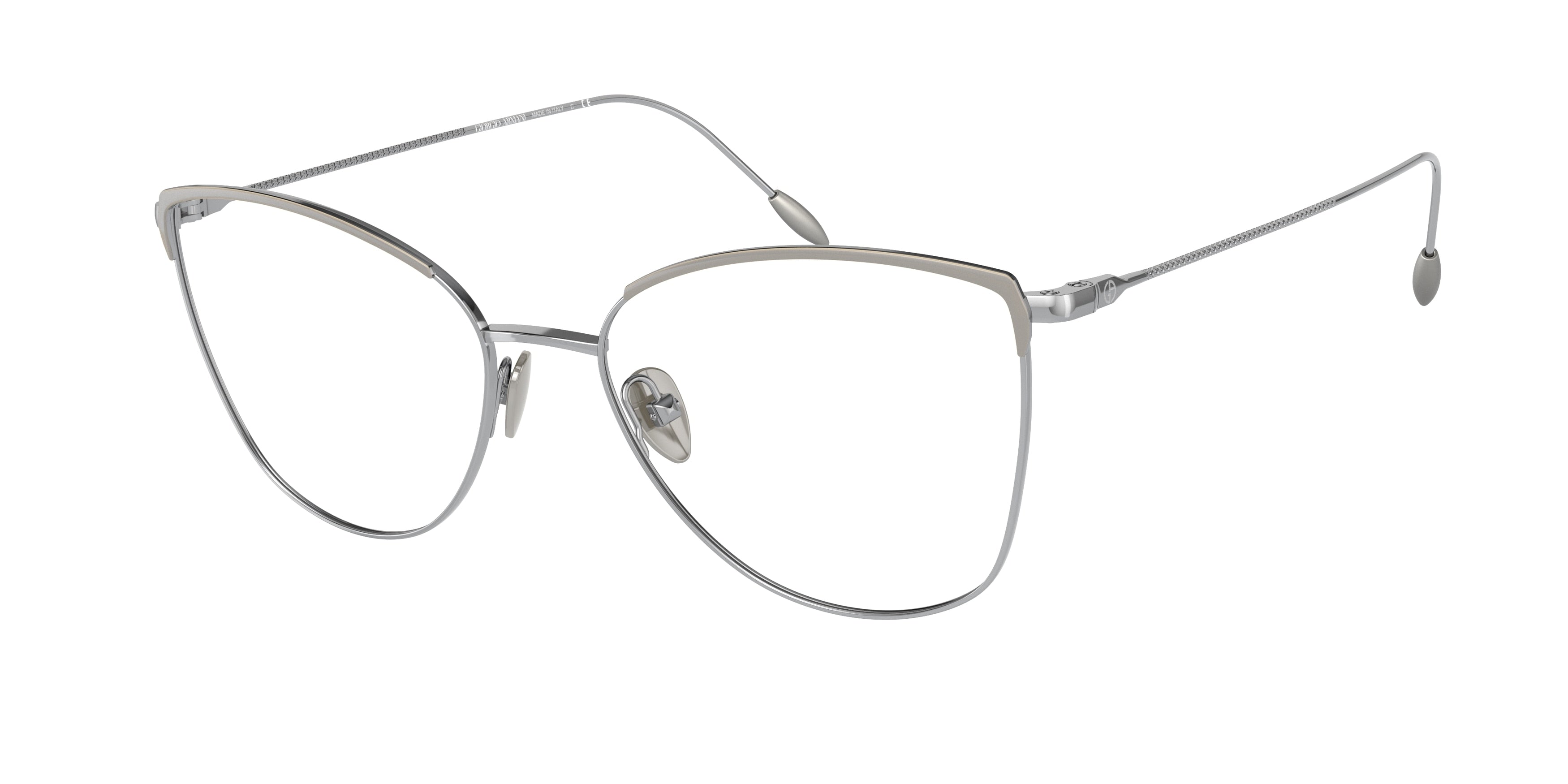 Giorgio Armani AR5110 Square Eyeglasses  3015-Matte/Shiny Silver 52-140-17 - Color Map Silver