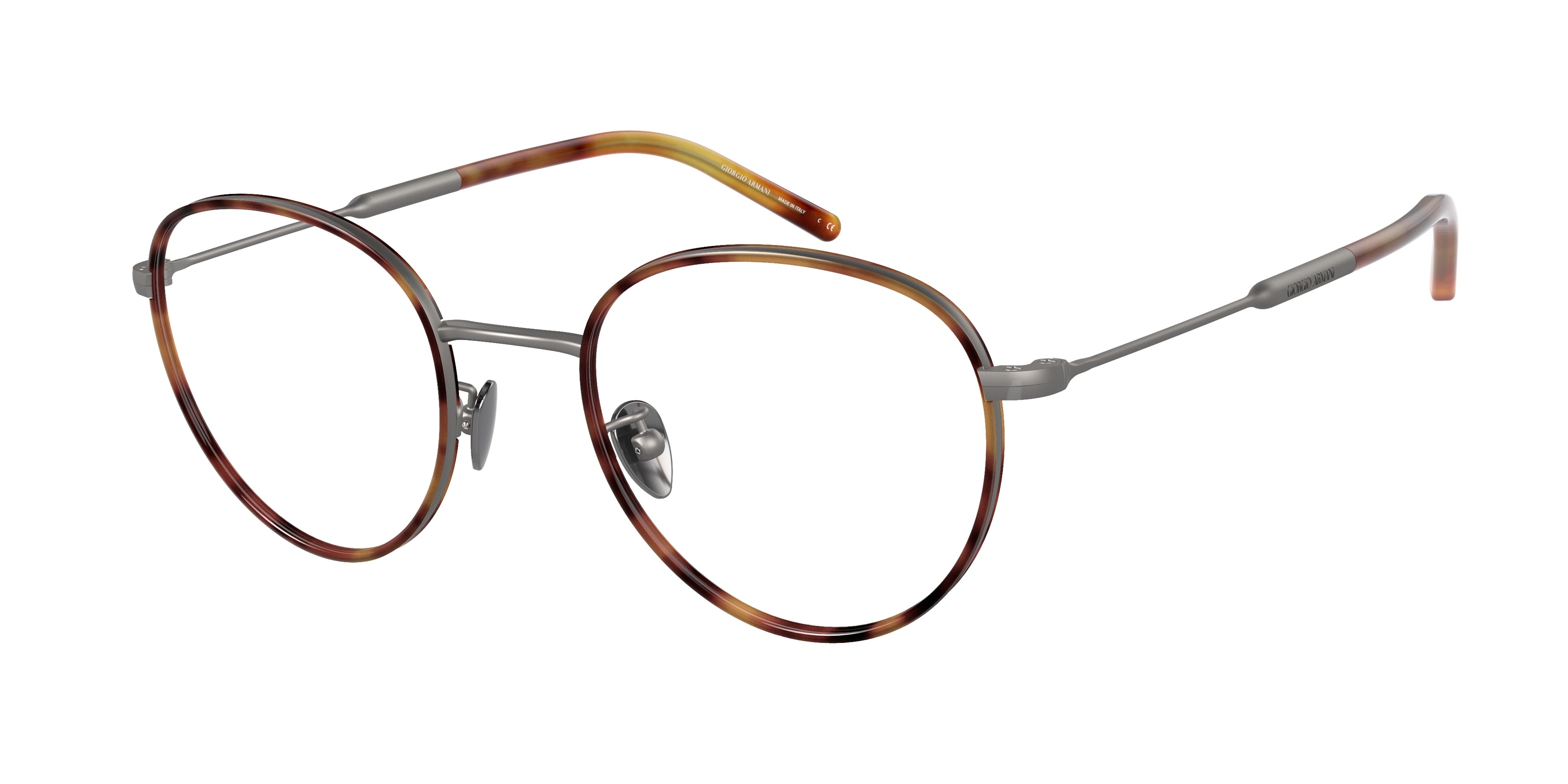 Giorgio Armani AR5111J Pillow Eyeglasses  3332-Matte Gunmetal/Havana 50-145-22 - Color Map Grey