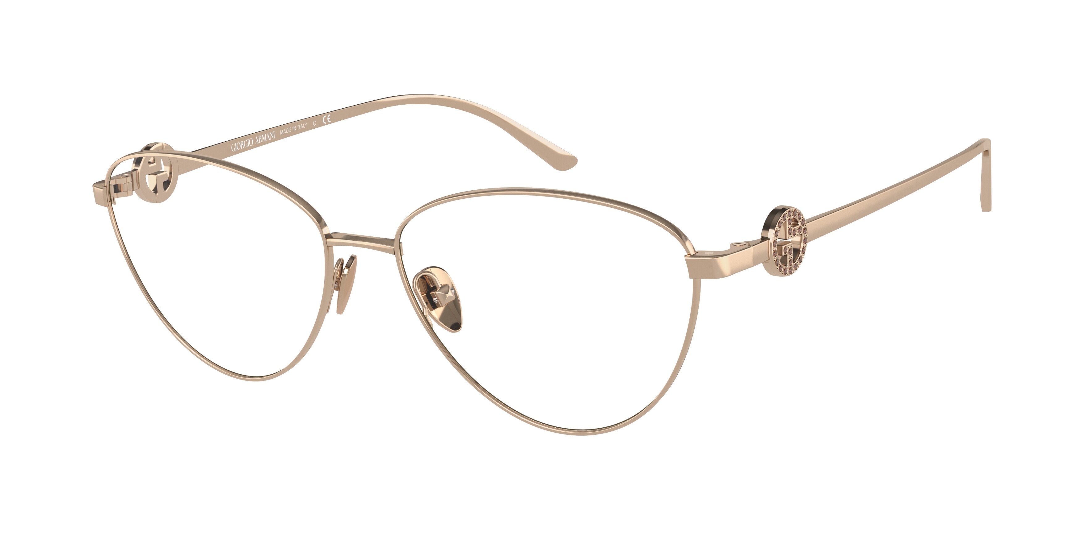 Giorgio Armani AR5113B Butterfly Eyeglasses  3011-Rose Gold 55-140-15 - Color Map Gold
