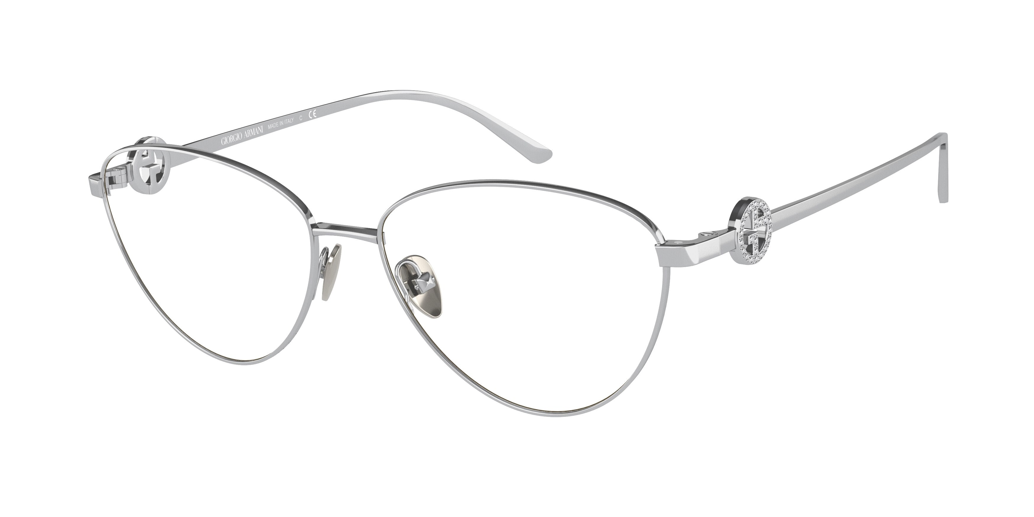 Giorgio Armani AR5113B Butterfly Eyeglasses  3015-Silver 55-140-15 - Color Map Silver