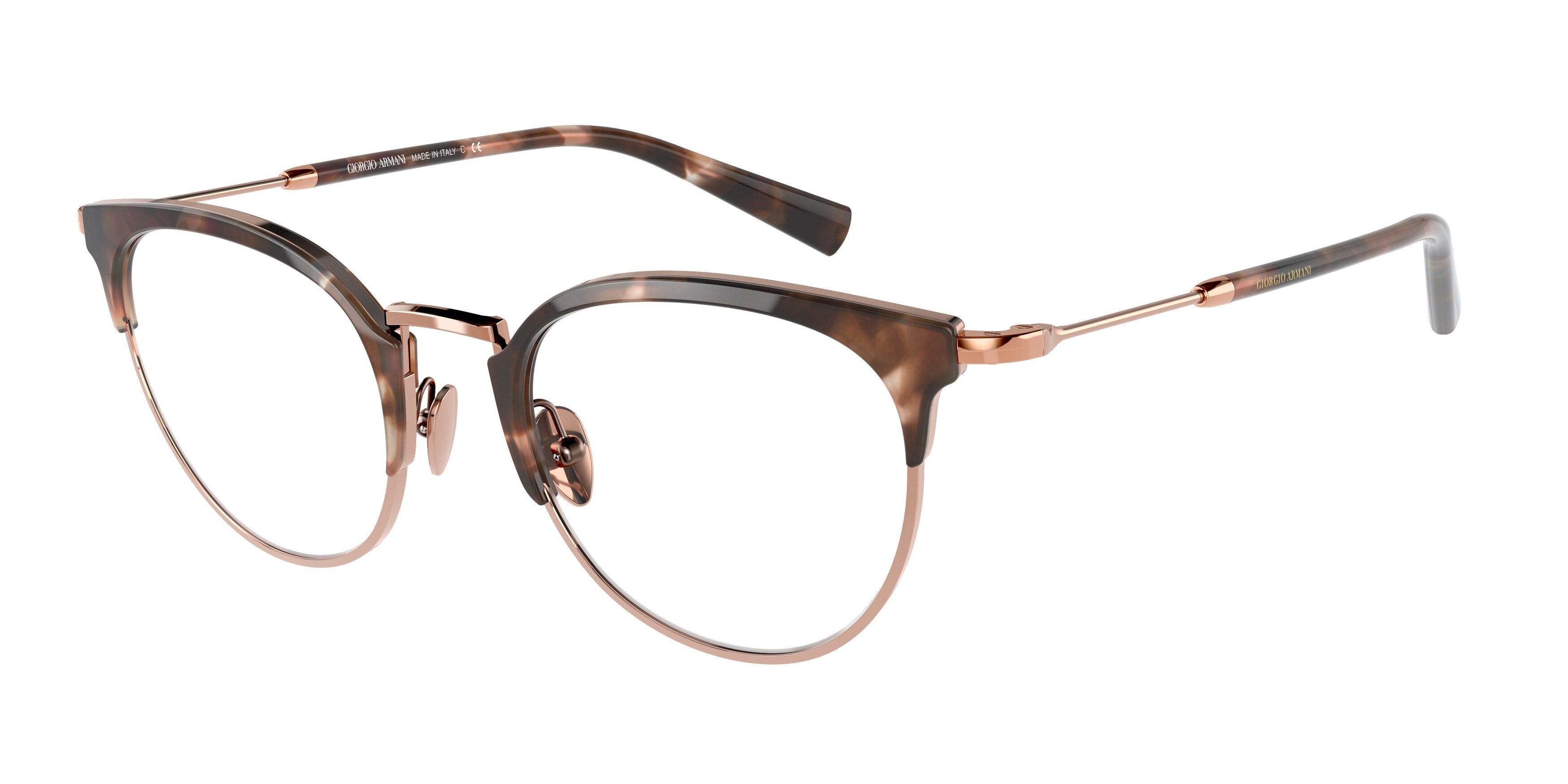 Giorgio Armani AR5116 Cat Eye Eyeglasses  3011-Rose Gold/Tortoise 51-140-21 - Color Map Tortoise