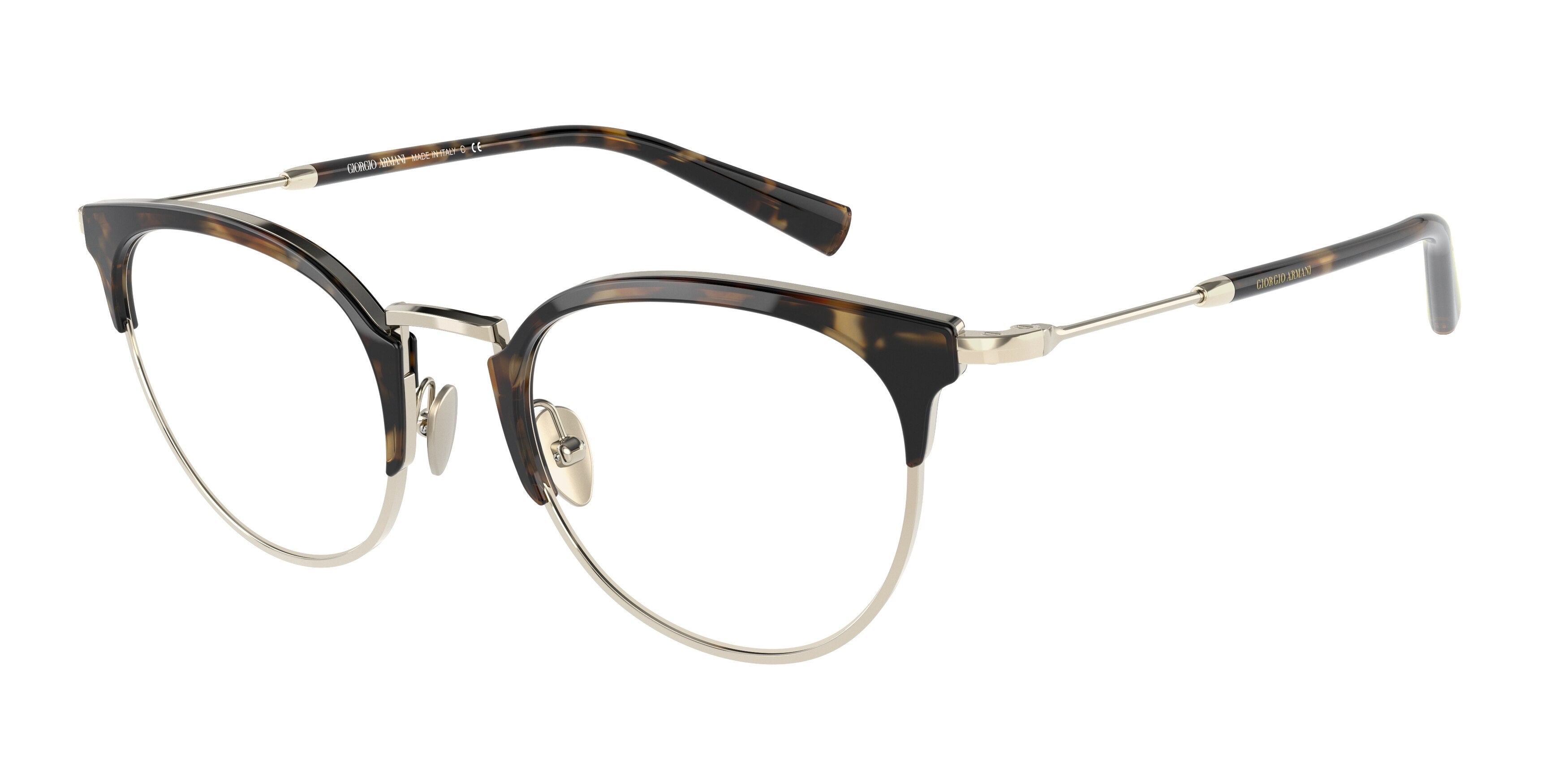 Giorgio Armani AR5116 Cat Eye Eyeglasses  3215-Pale Gold/Brown Tortoise 51-140-21 - Color Map Brown