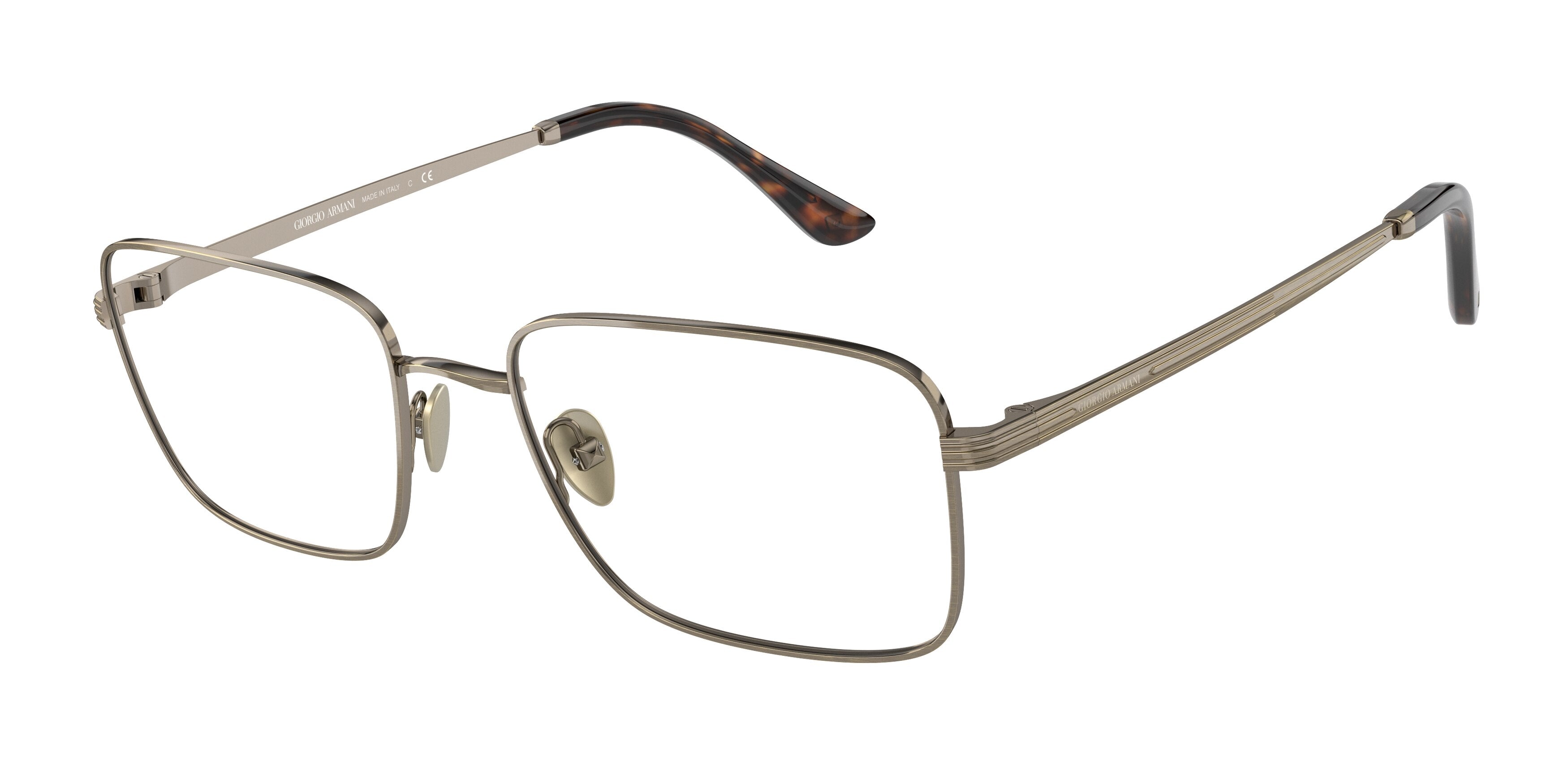 Giorgio Armani AR5120 Rectangle Eyeglasses  3198-Matte Pale Gold 54-145-19 - Color Map Gold
