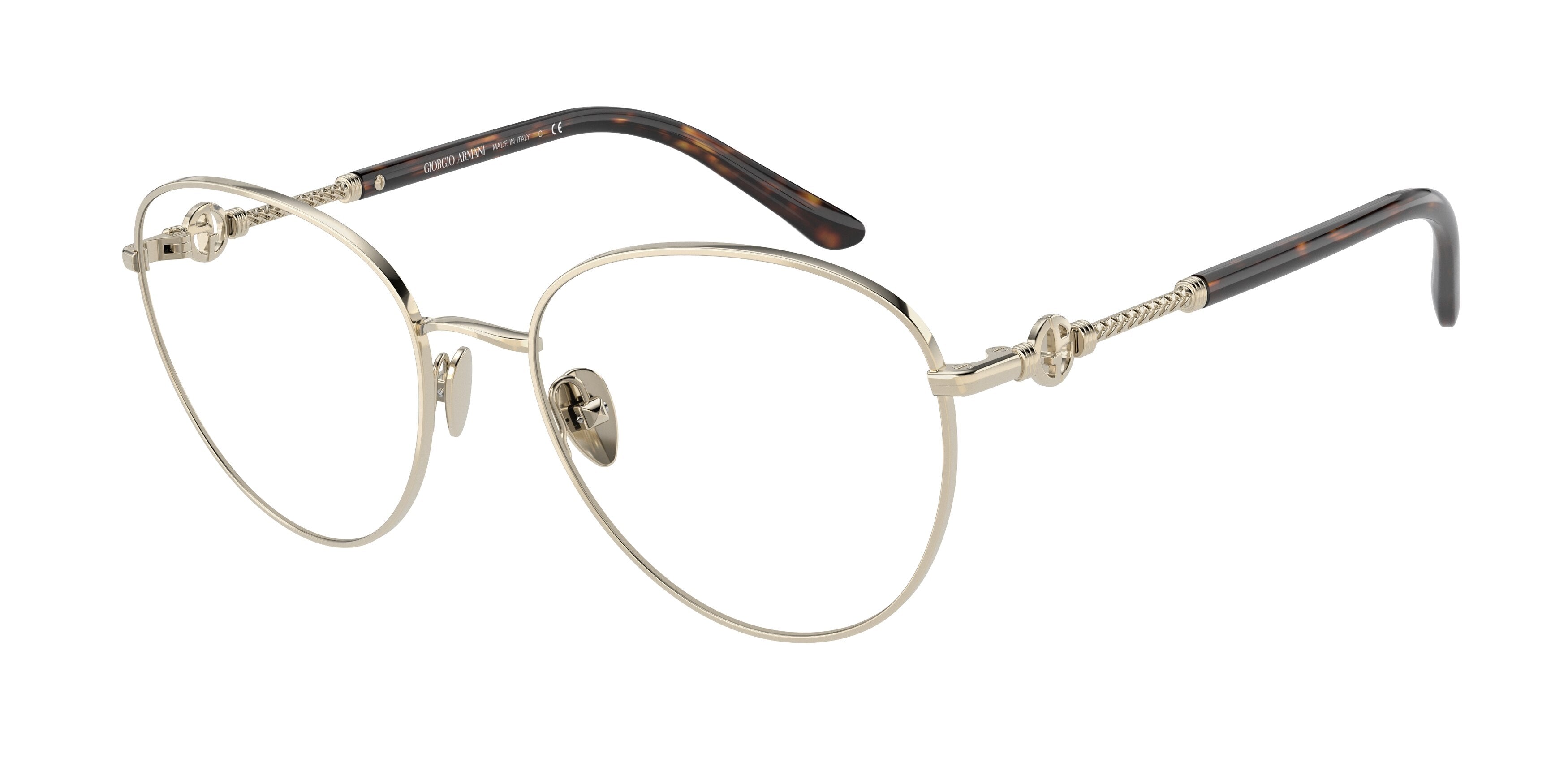 Giorgio Armani AR5121 Oval Eyeglasses  3013-Pale Gold 54-140-18 - Color Map Gold