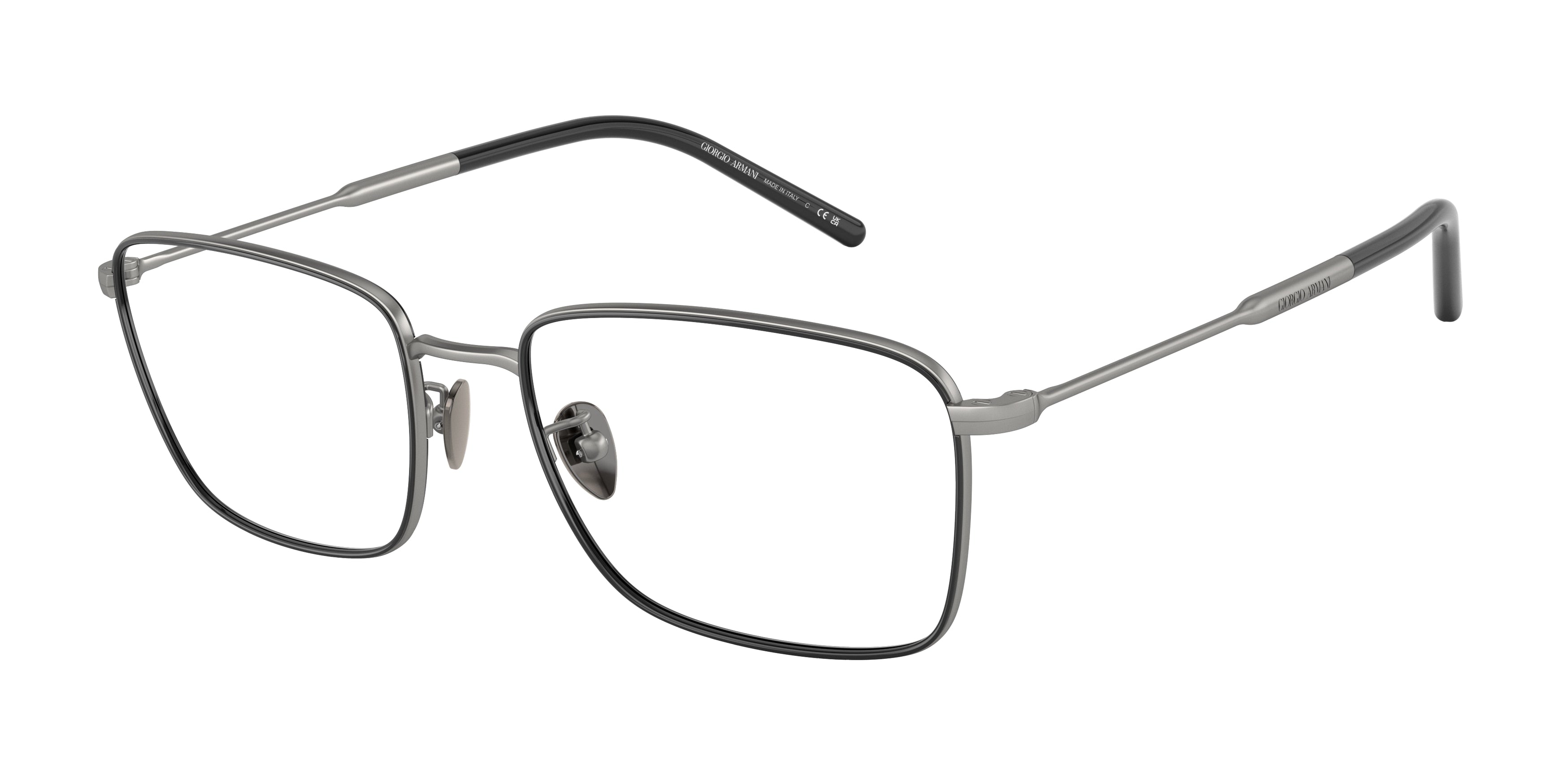 Giorgio Armani AR5127J Rectangle Eyeglasses  3003-Matte Gunmetal/Black 56-145-19 - Color Map Grey