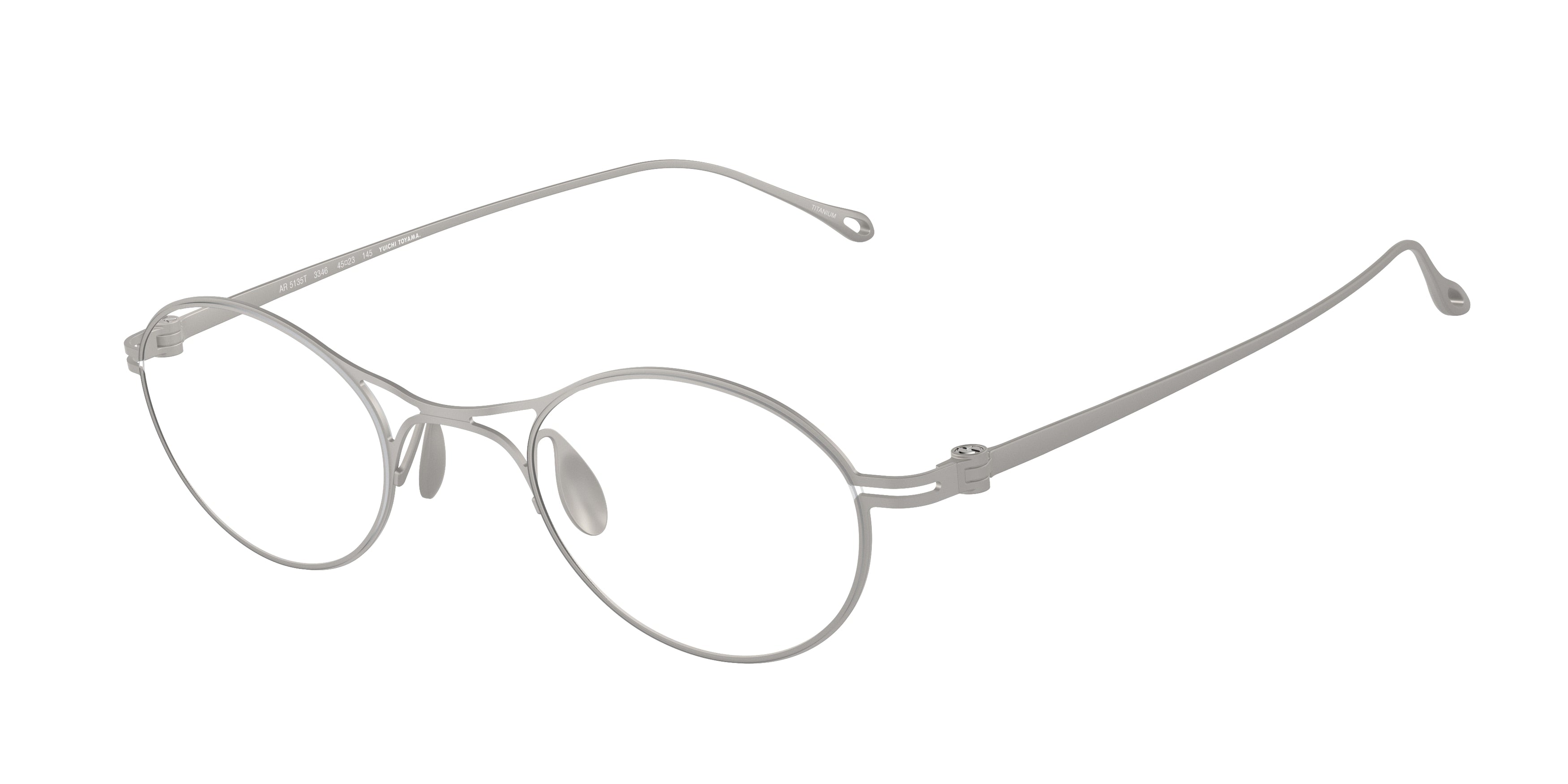 Giorgio Armani AR5135T Oval Eyeglasses  3346-Matte Silver 44-145-24 - Color Map Silver