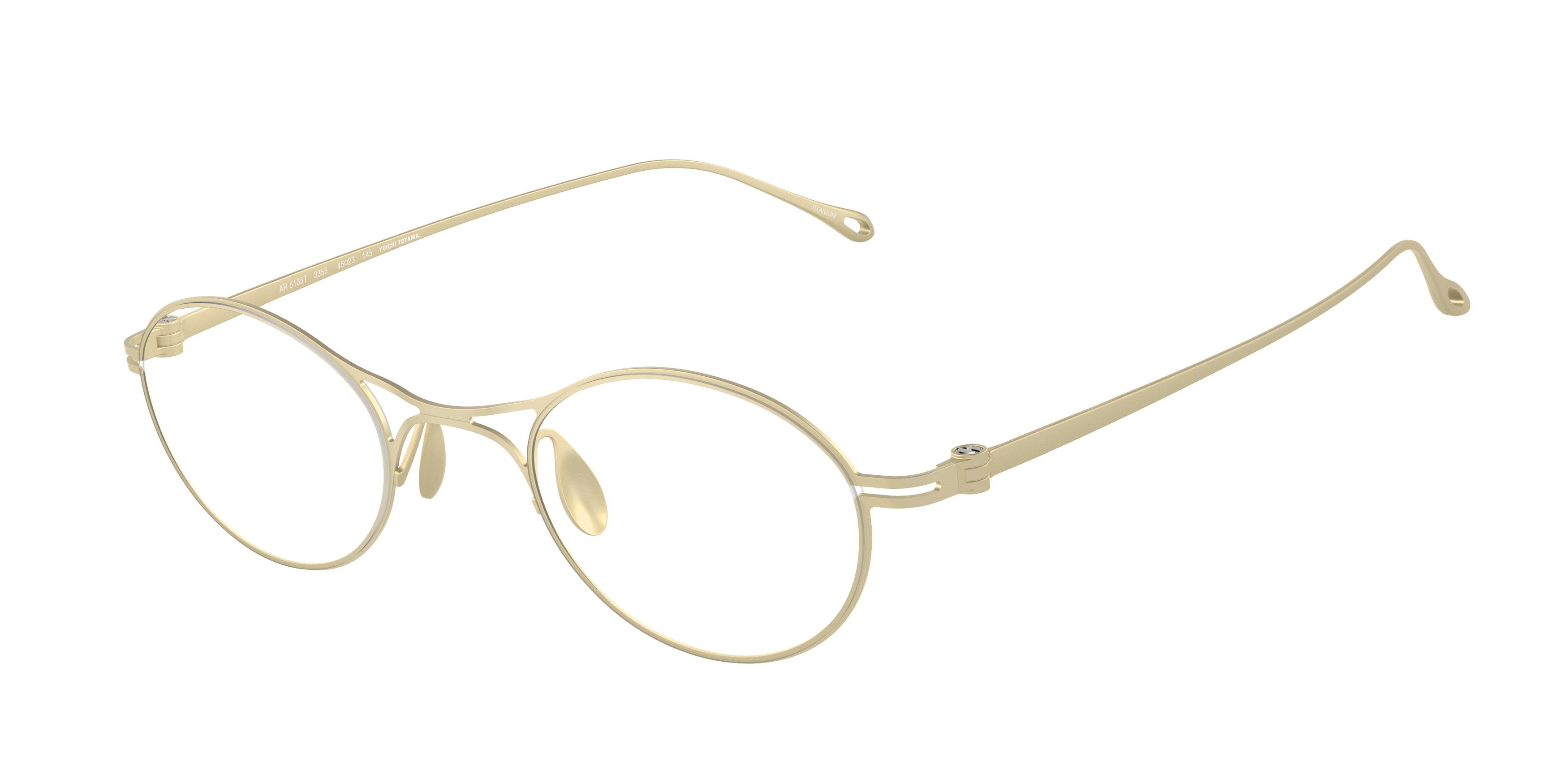 Giorgio Armani AR5135T Oval Eyeglasses  3355-Matte Pale Gold 44-145-24 - Color Map Gold