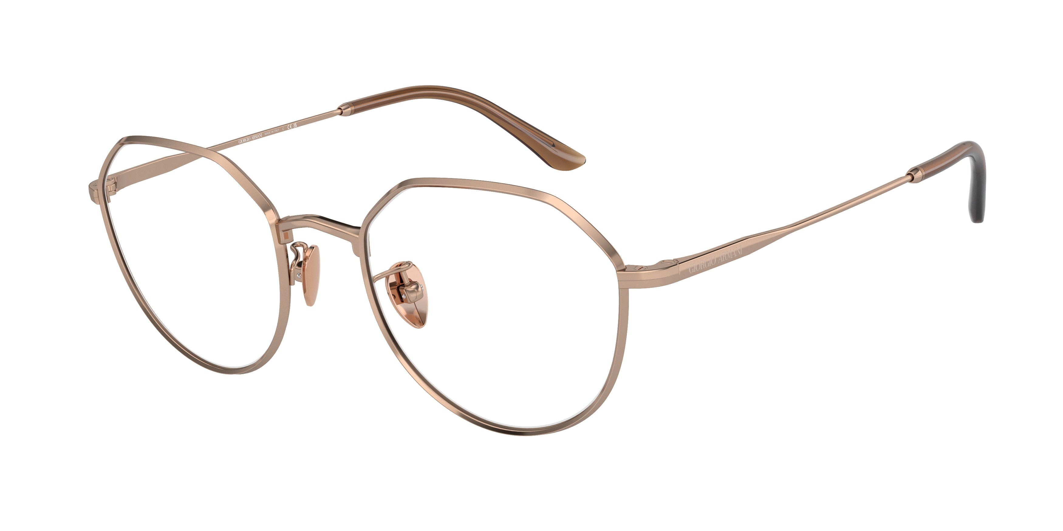 Giorgio Armani AR5142 Round Eyeglasses  3011-Rose Gold 50-140-20 - Color Map Gold