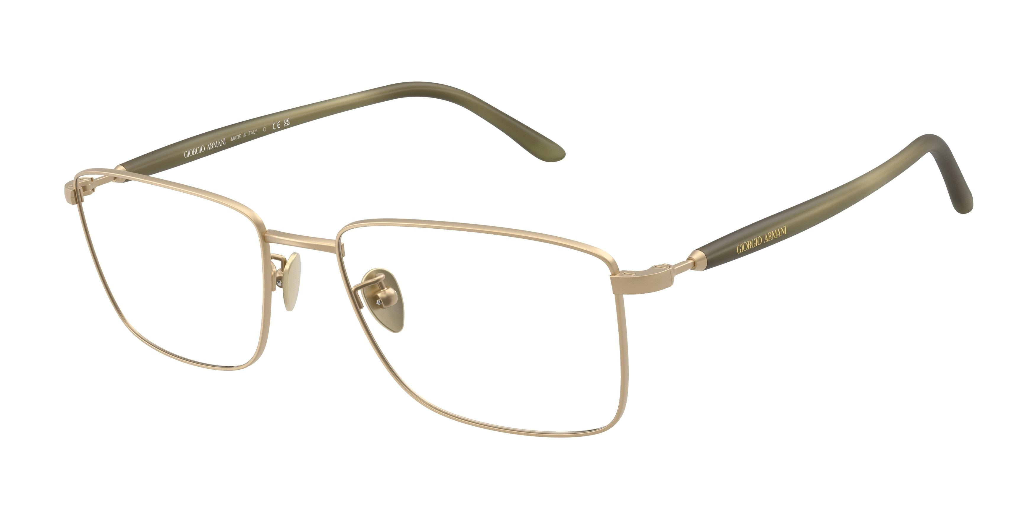 Giorgio Armani AR5150 Rectangle Eyeglasses  3002-Matte Pale Gold 55-145-18 - Color Map Gold