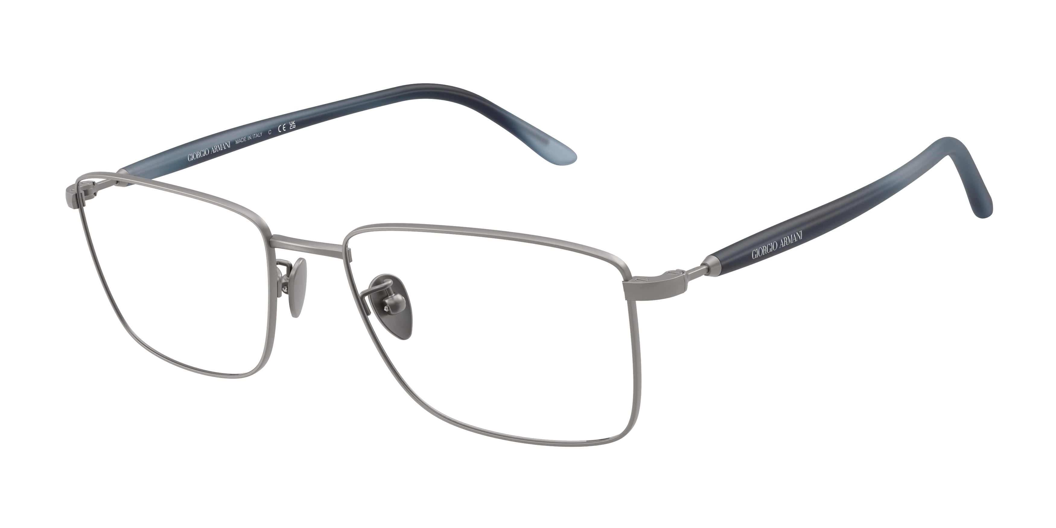 Giorgio Armani AR5150 Rectangle Eyeglasses  3003-Matte Gunmetal Metal 55-145-18 - Color Map Grey