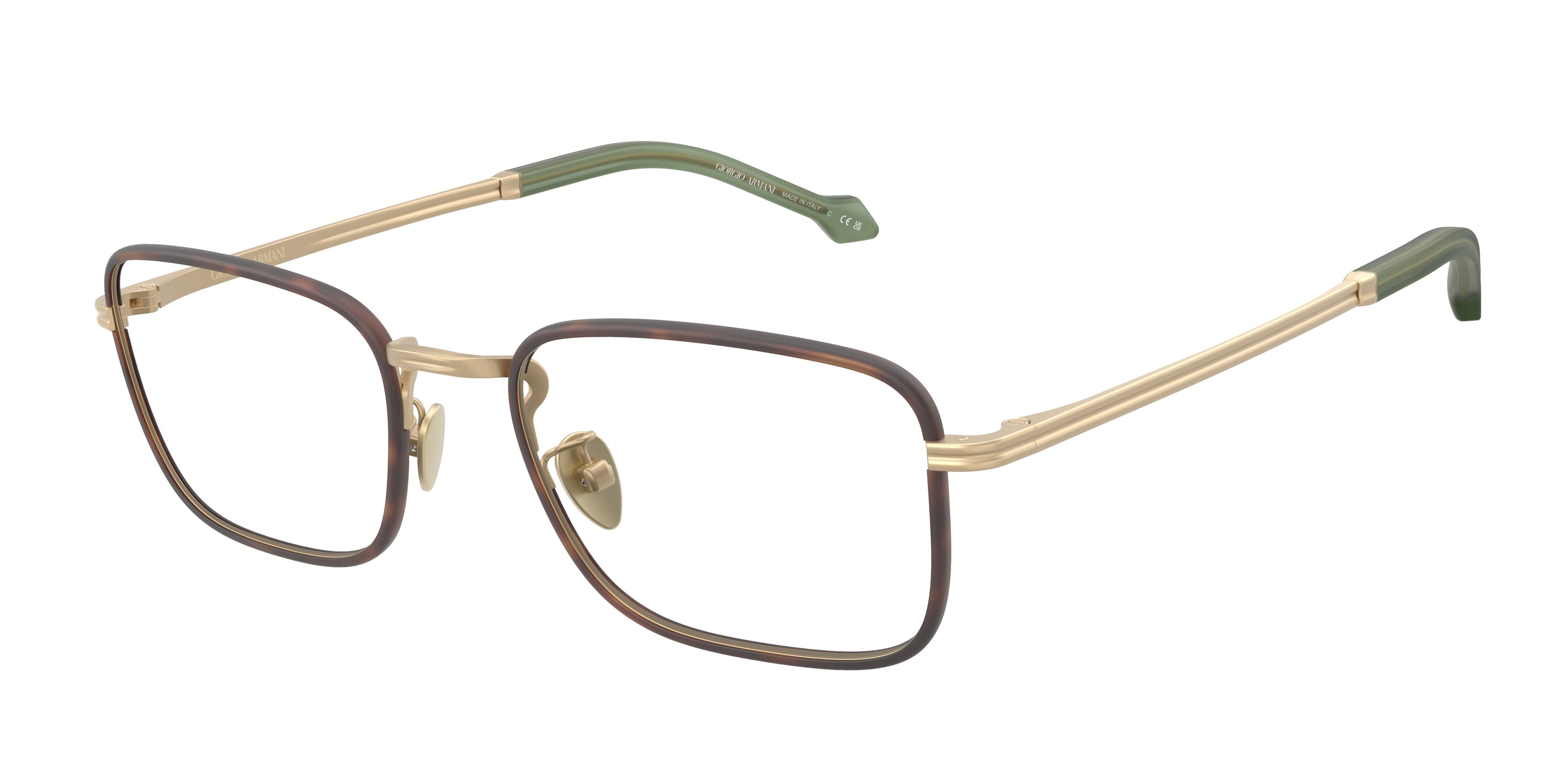 Giorgio Armani AR5152J Rectangle Eyeglasses  3002-Matte Pale Gold 54-145-20 - Color Map Gold