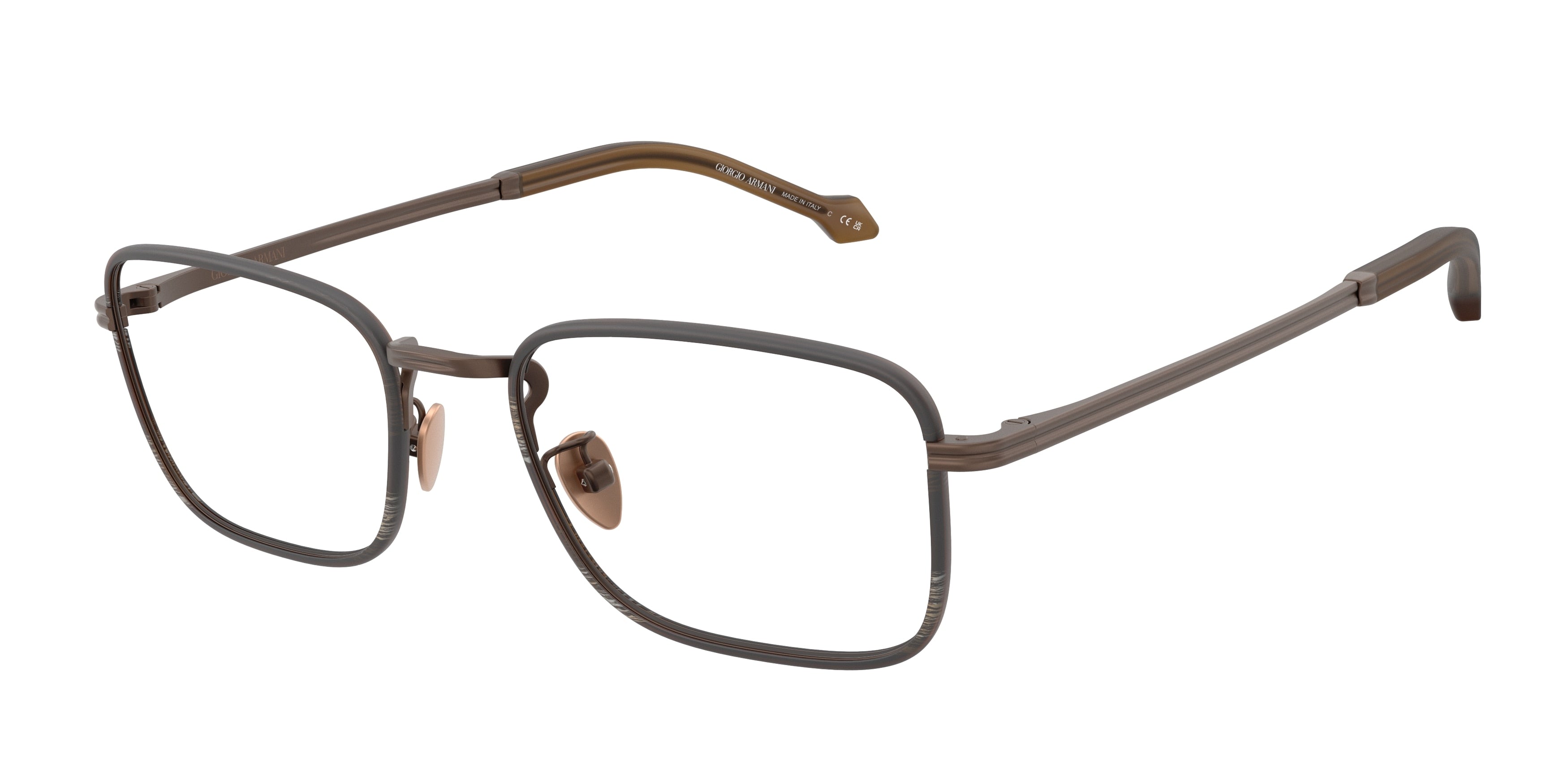 Giorgio Armani AR5152J Rectangle Eyeglasses  3006-Matte Bronze 54-145-20 - Color Map Copper