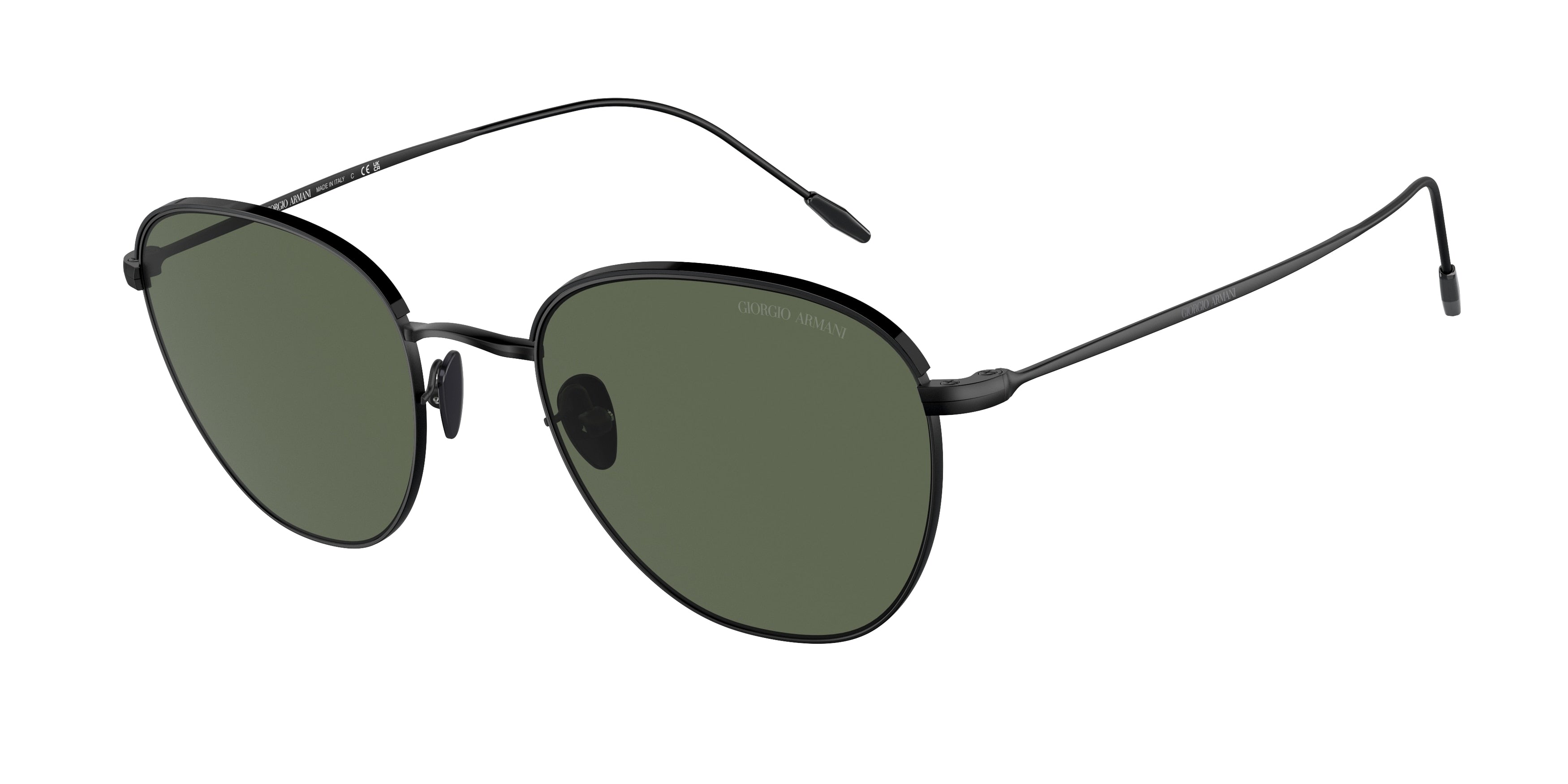 Giorgio Armani AR6048 Square Sunglasses  300171-Matte Black/Black 51-150-21 - Color Map Black