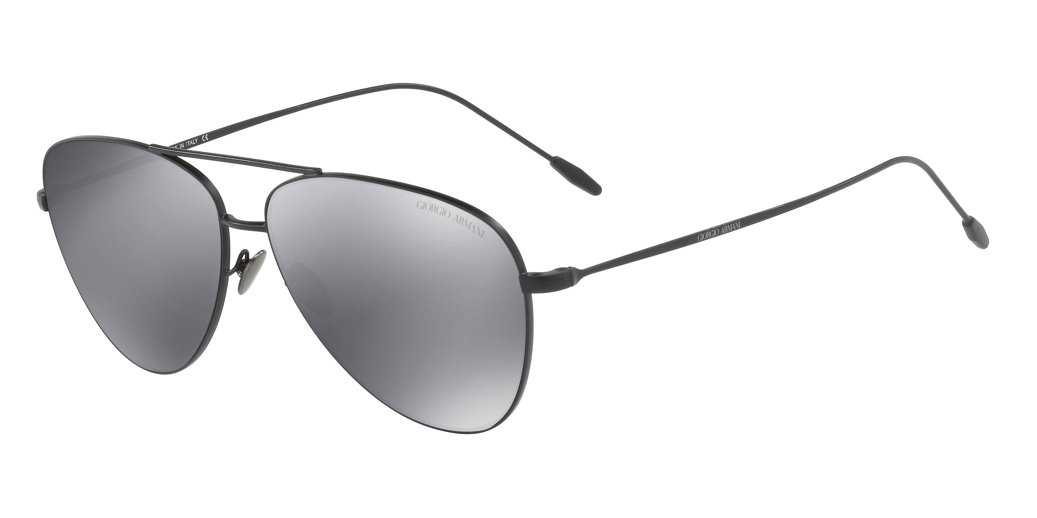 Giorgio Armani AR6049 Pilot Sunglasses  30016G-Matte Black 58-150-13 - Color Map Black