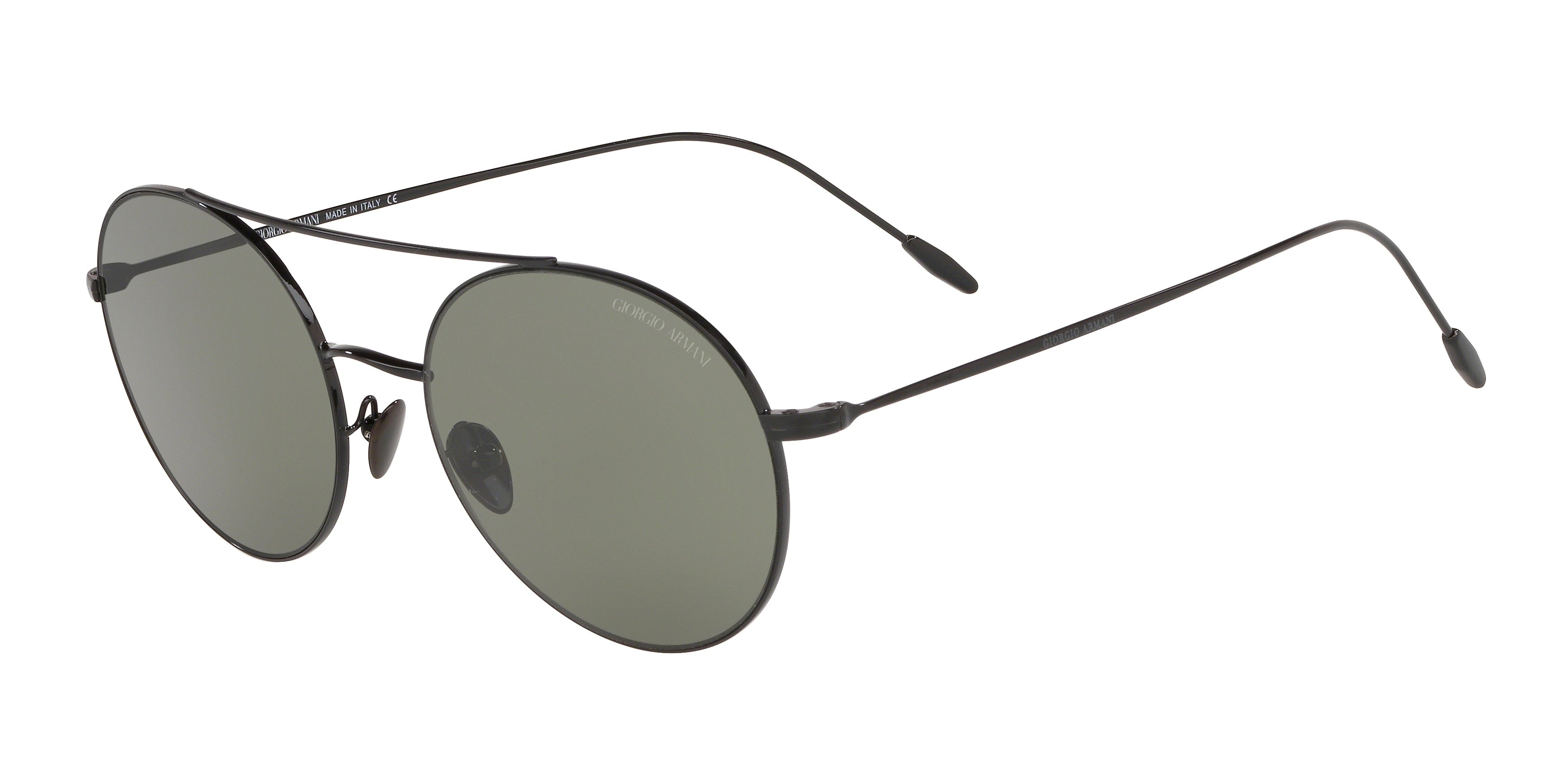 Giorgio Armani AR6050 Round Sunglasses  3014/2-Black 54-150-19 - Color Map Black