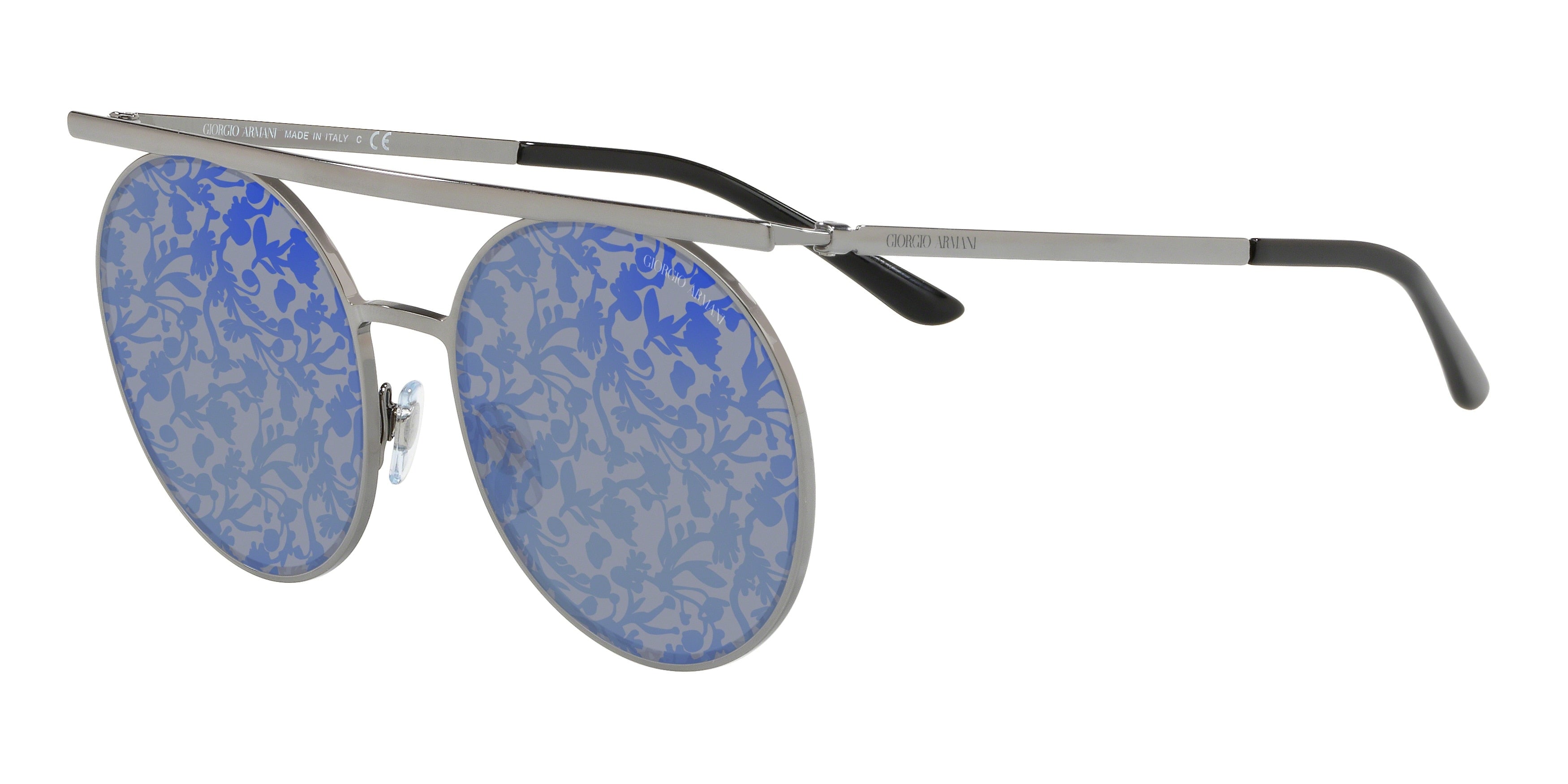 Giorgio Armani AR6069 Round Sunglasses  3010U3-Gunmetal 56-145-19 - Color Map Grey