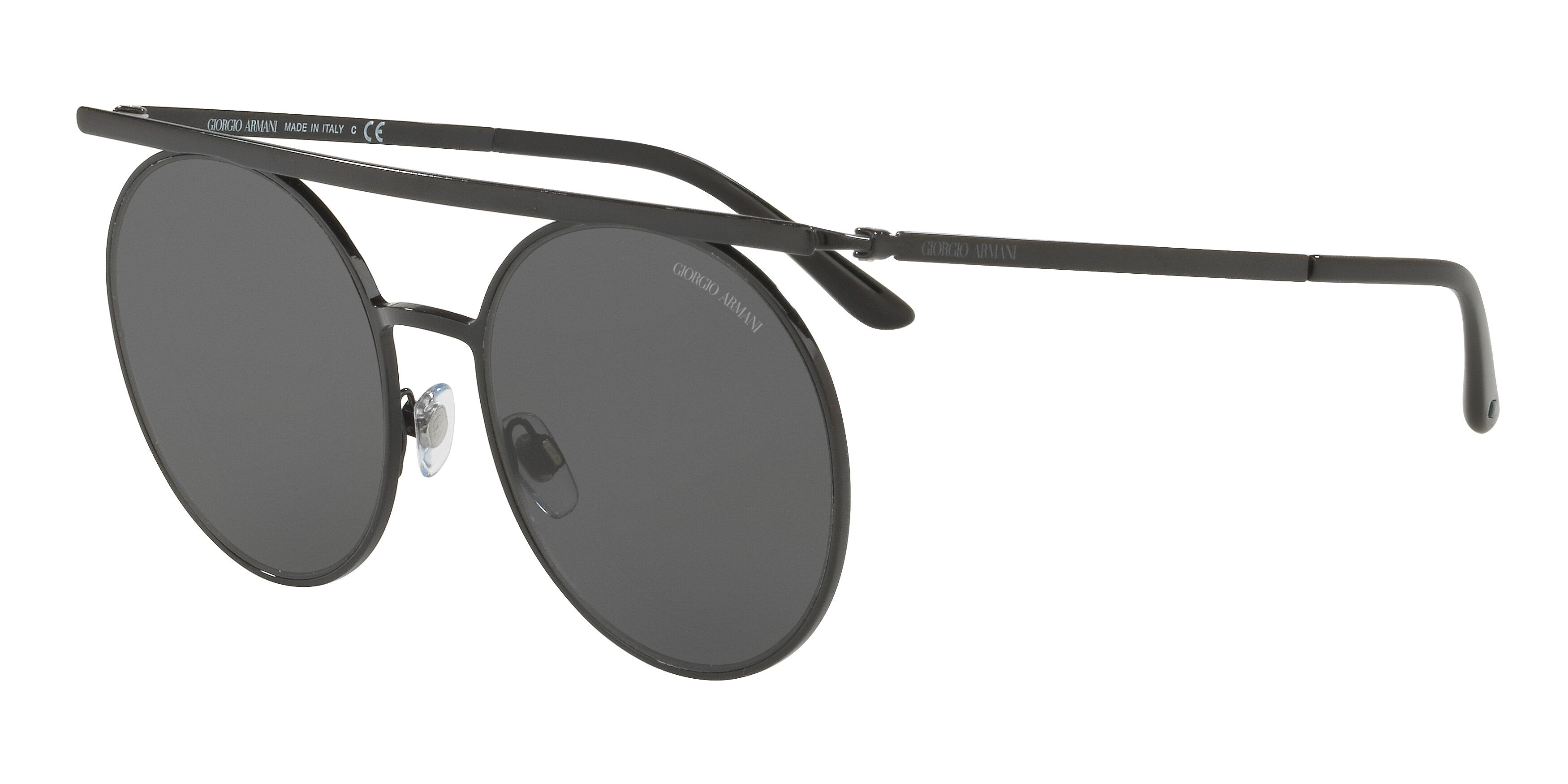 Giorgio Armani AR6069 Round Sunglasses  301487-Black 56-145-19 - Color Map Black