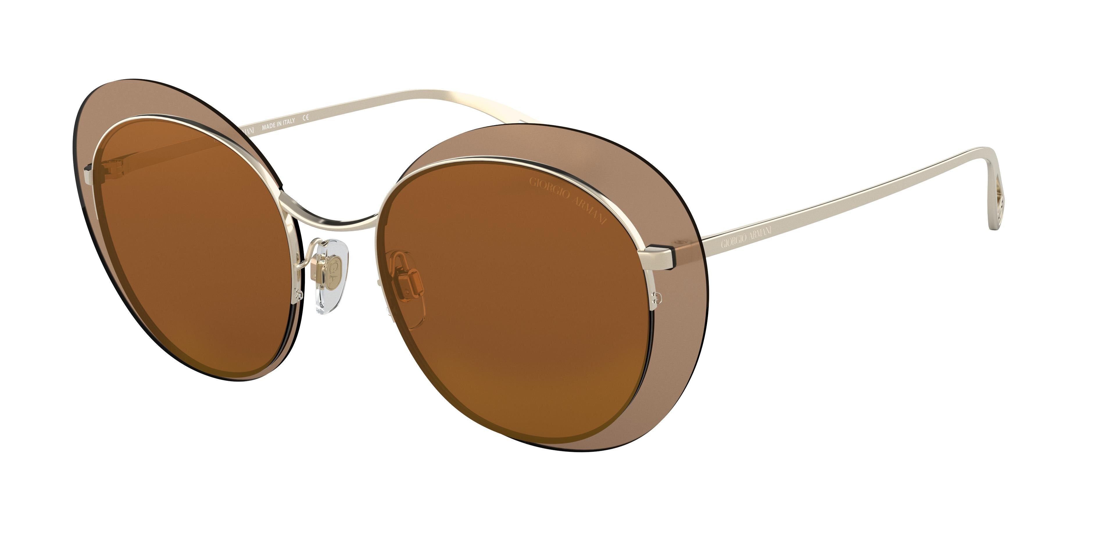 Giorgio Armani AR6079 Cat Eye Sunglasses  30136H-Pale Gold 52-140-20 - Color Map Gold