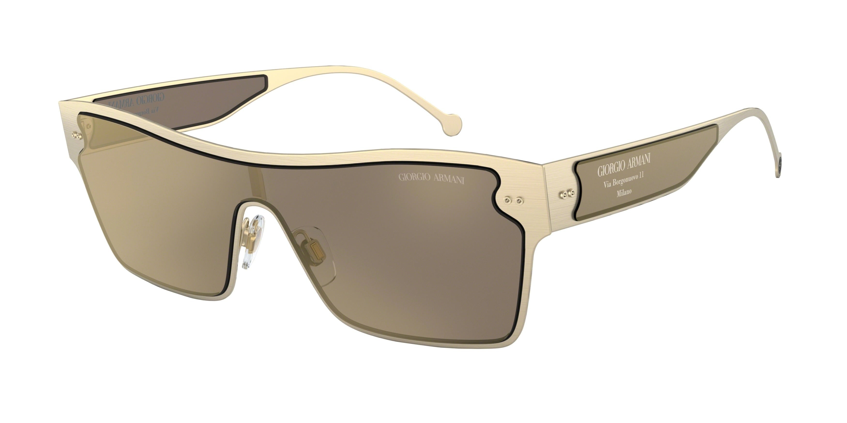 Giorgio Armani AR6088 Rectangle Sunglasses  30025A-Brushed Pale Gold 30-140-130 - Color Map Gold