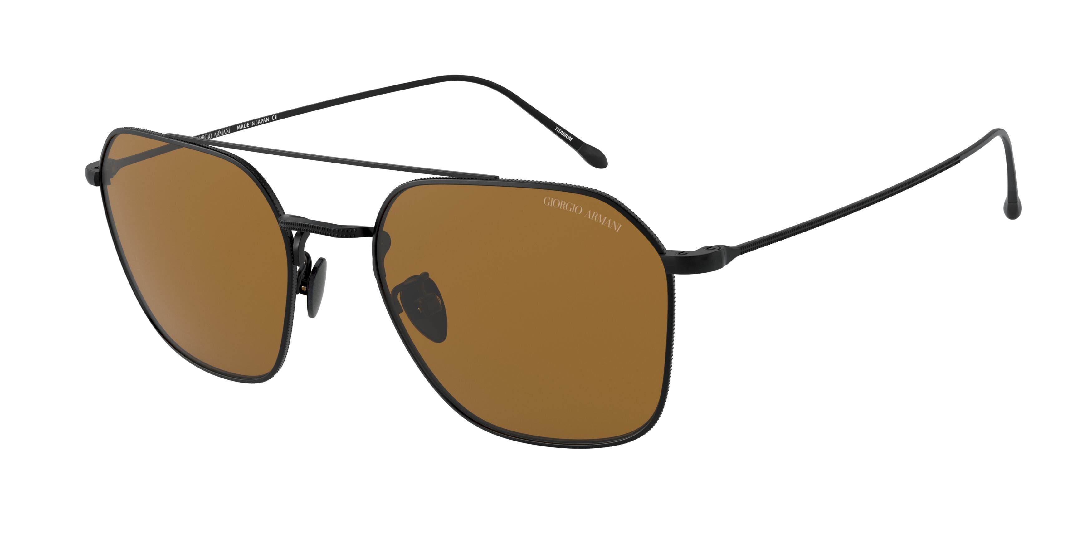 Giorgio Armani AR6095T Square Sunglasses  327733-Matte Black 54-145-20 - Color Map Black