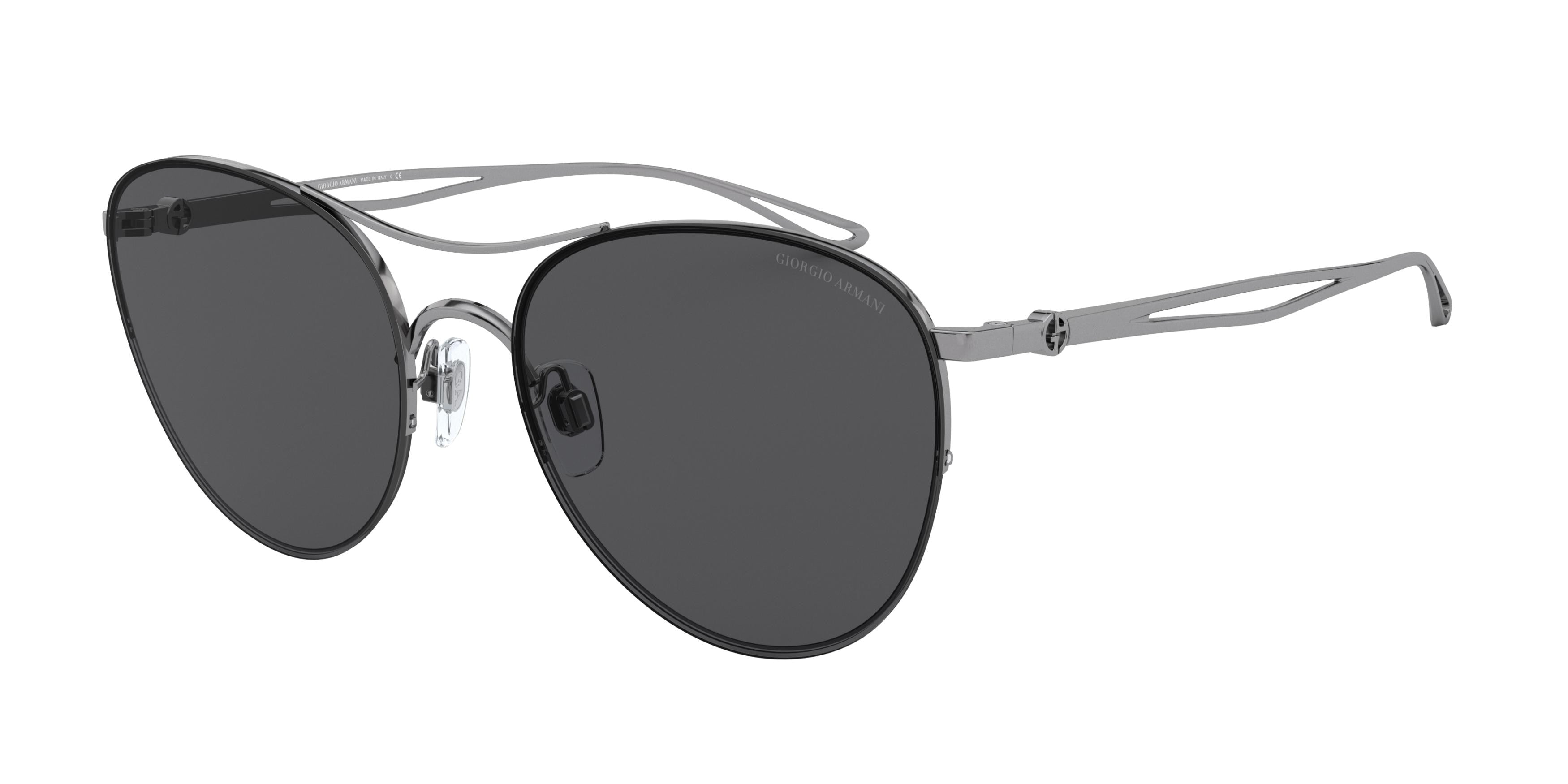 Giorgio Armani AR6101 Round Sunglasses  301087-Gunmetal 56-140-18 - Color Map Grey