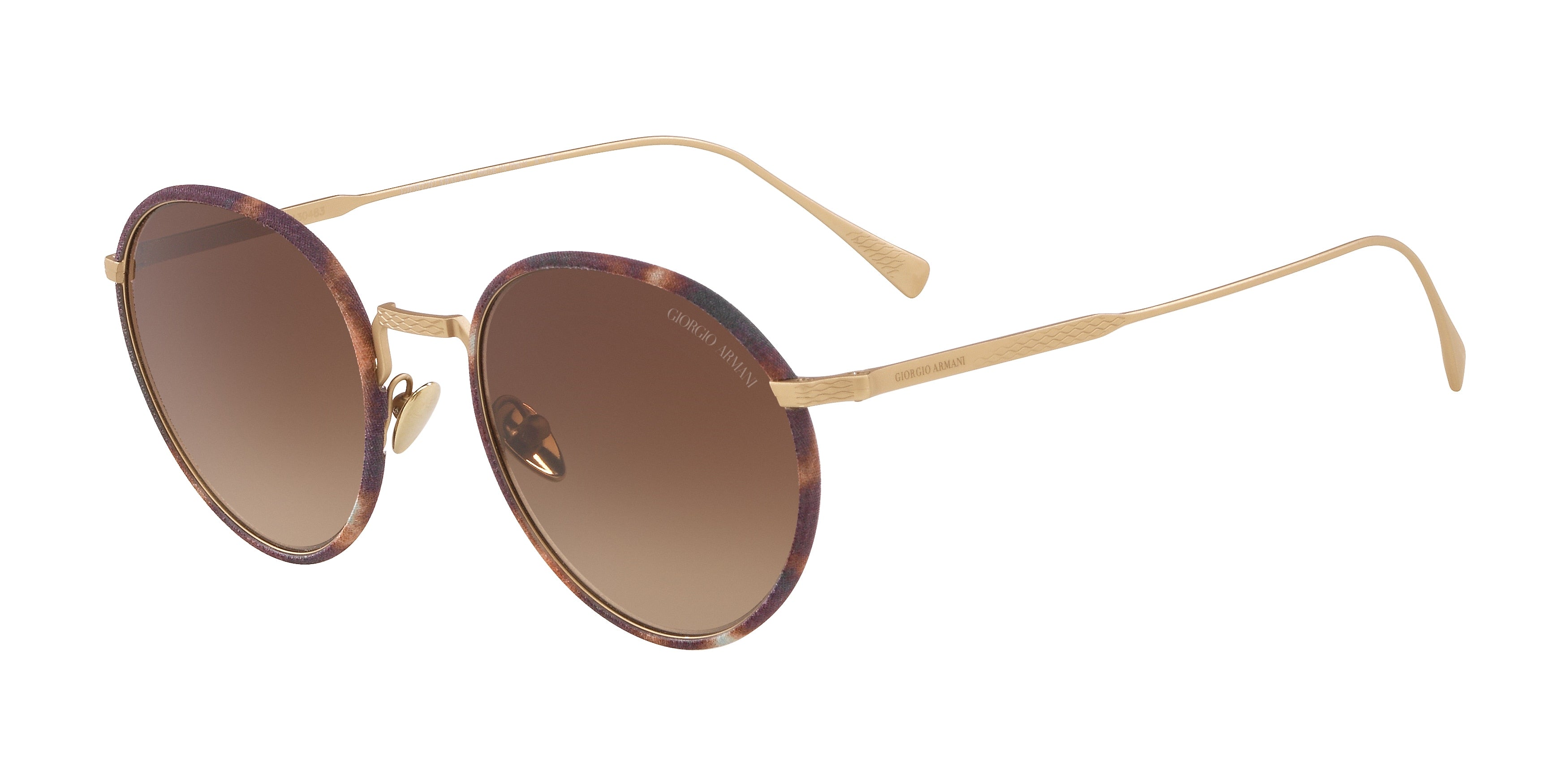 Giorgio Armani AR6103J Round Sunglasses  300213-Matte Pale Gold 51-145-21 - Color Map Gold