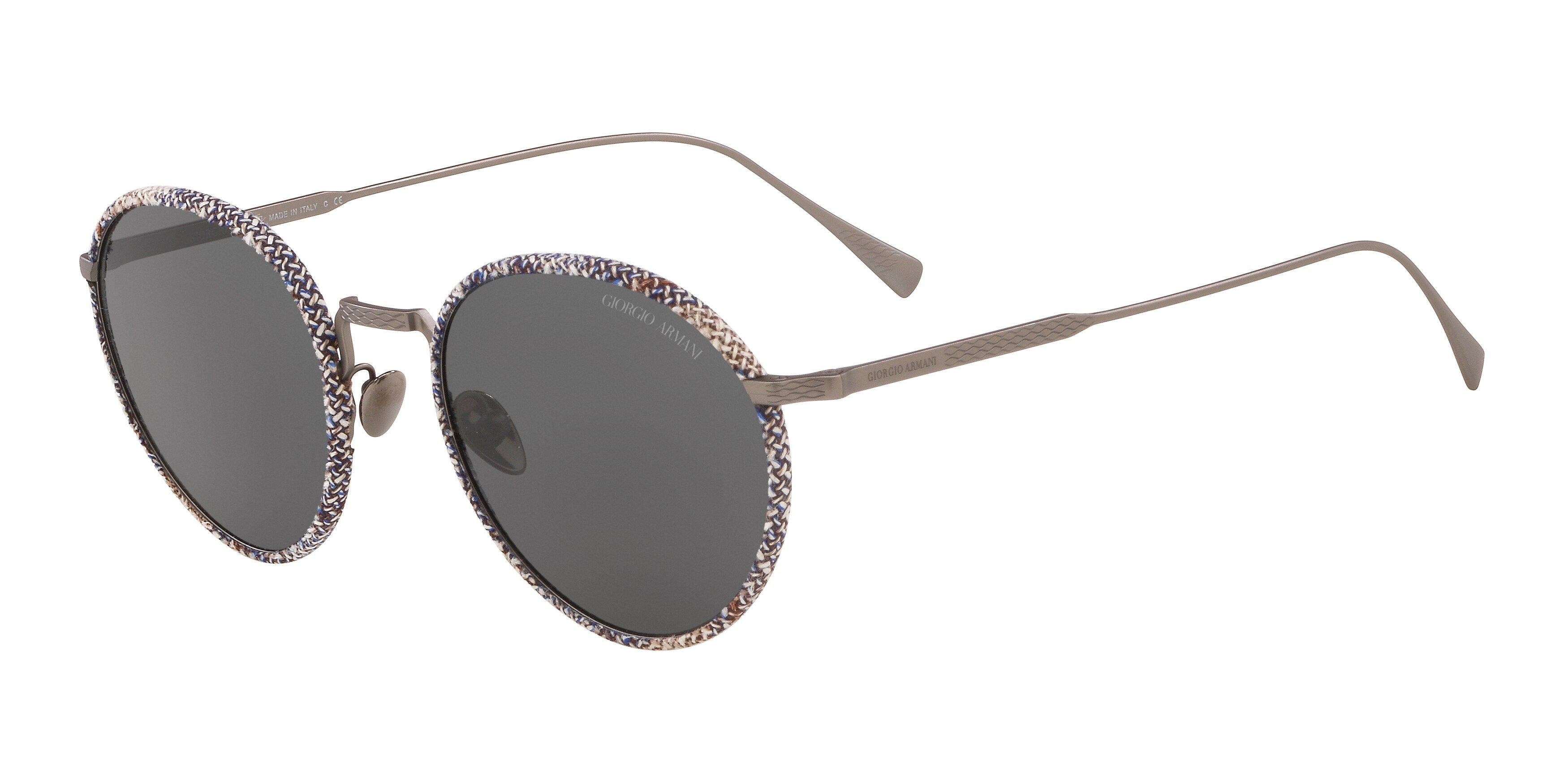 Giorgio Armani AR6103J Round Sunglasses  300387-Matte Gunmetal 51-145-21 - Color Map Grey