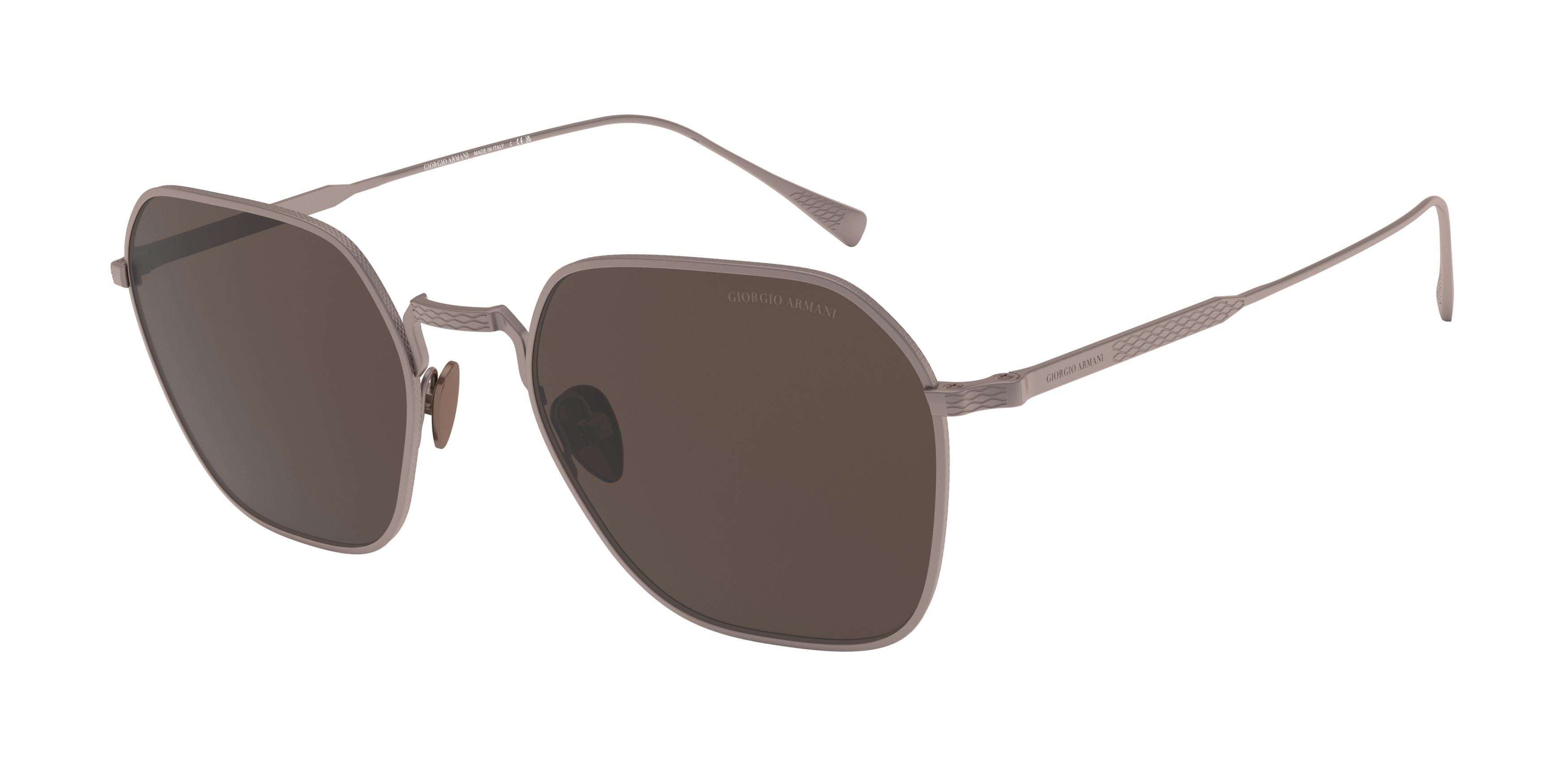 Giorgio Armani AR6104 Square Sunglasses  300673-Matte Bronze 53-145-20 - Color Map Copper
