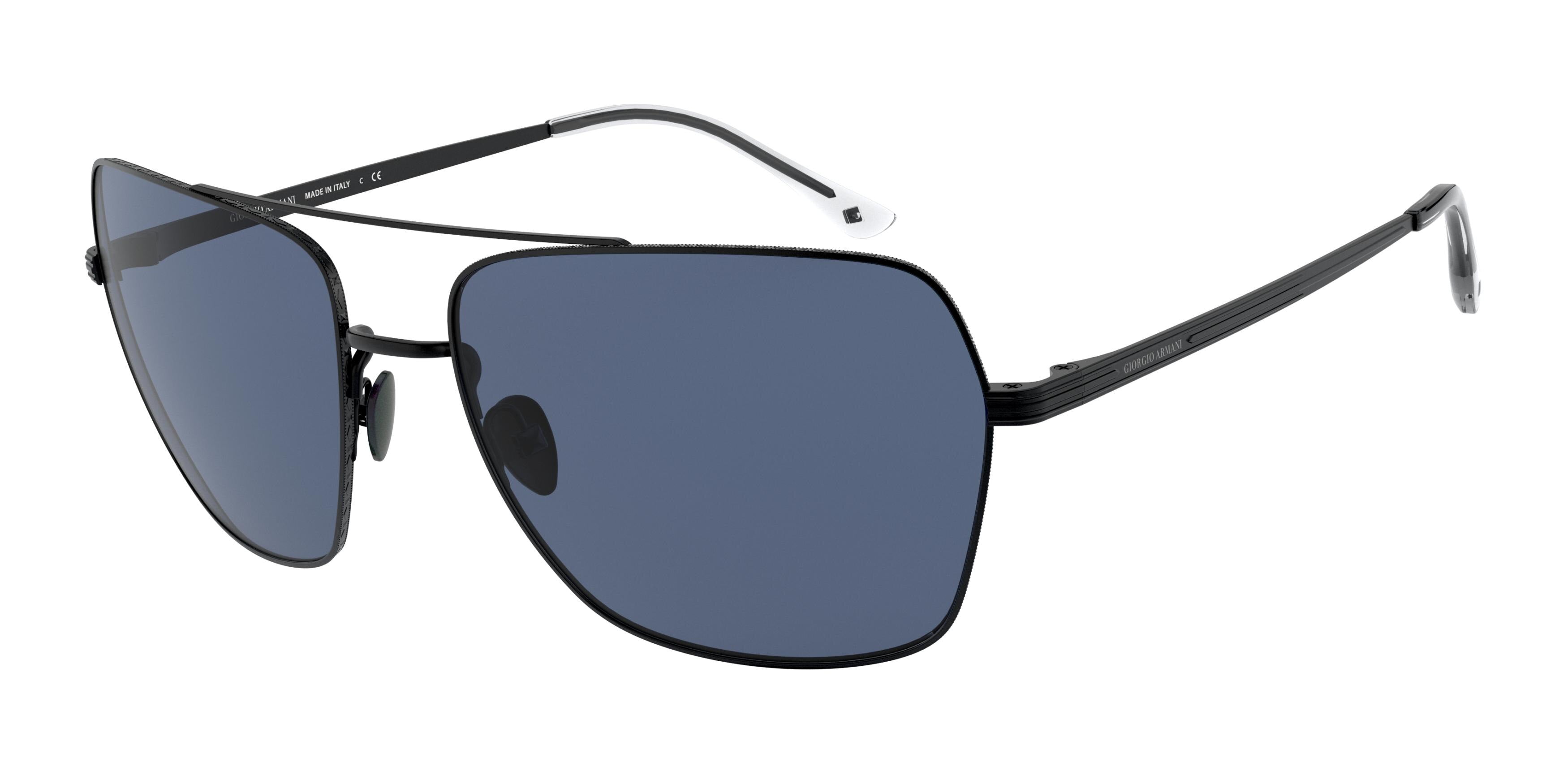 Giorgio Armani AR6105 Rectangle Sunglasses  300180-Matte Black 62-145-18 - Color Map Black