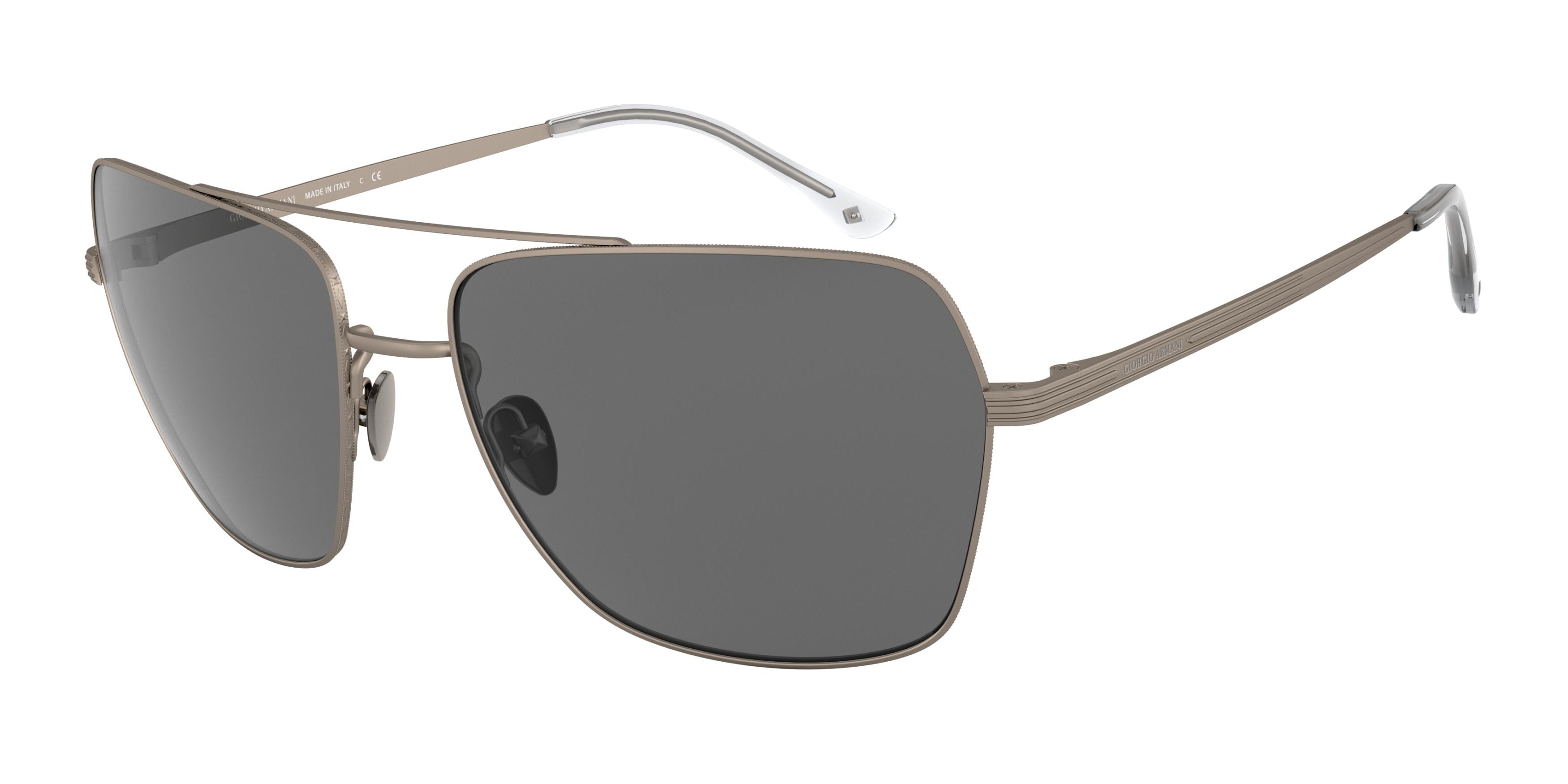 Giorgio Armani AR6105 Rectangle Sunglasses  300387-Matte Gunmetal 62-145-18 - Color Map Grey