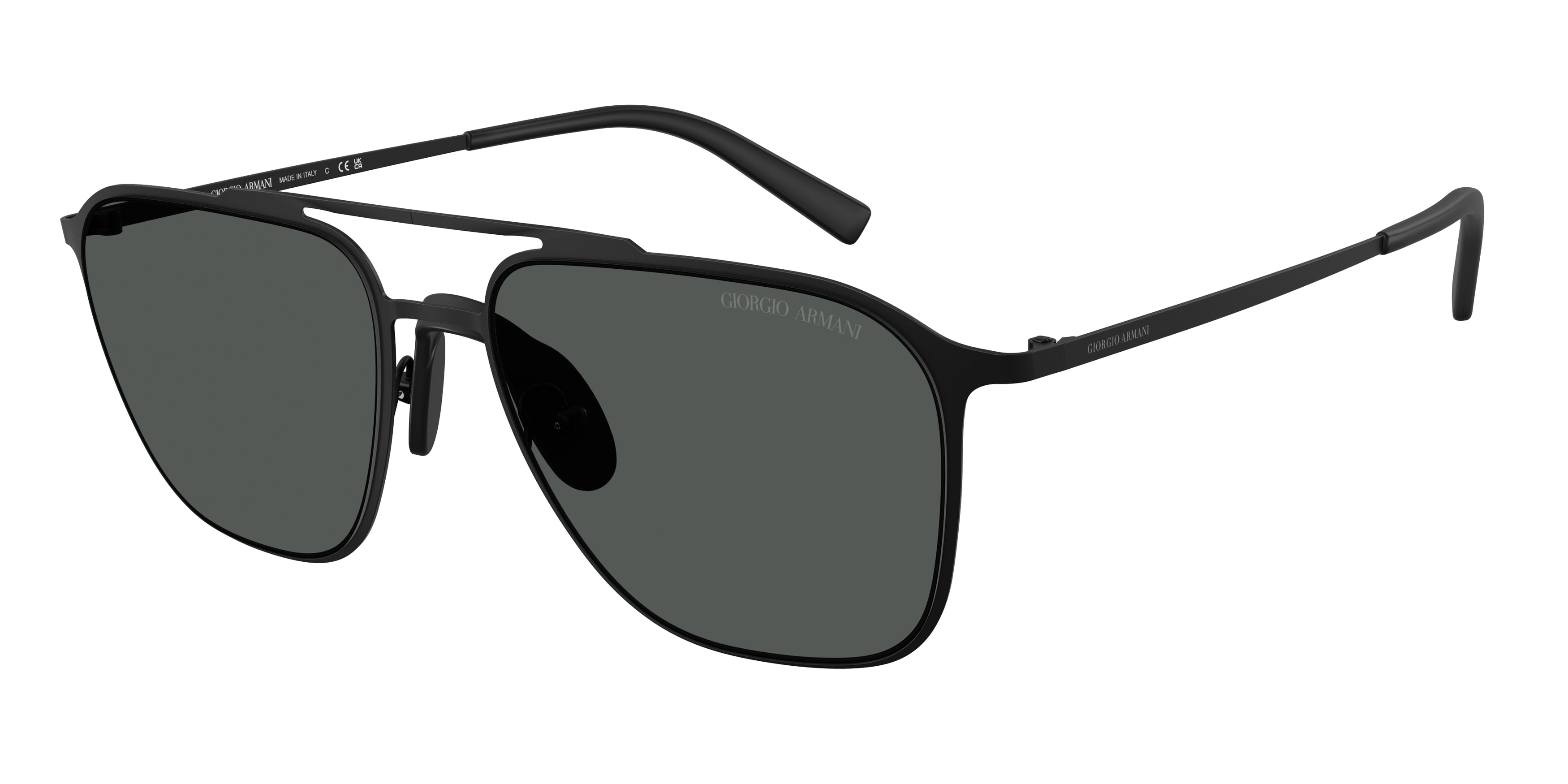 Giorgio Armani AR6110 Square Sunglasses  300187-Matte Black 58-145-18 - Color Map Black
